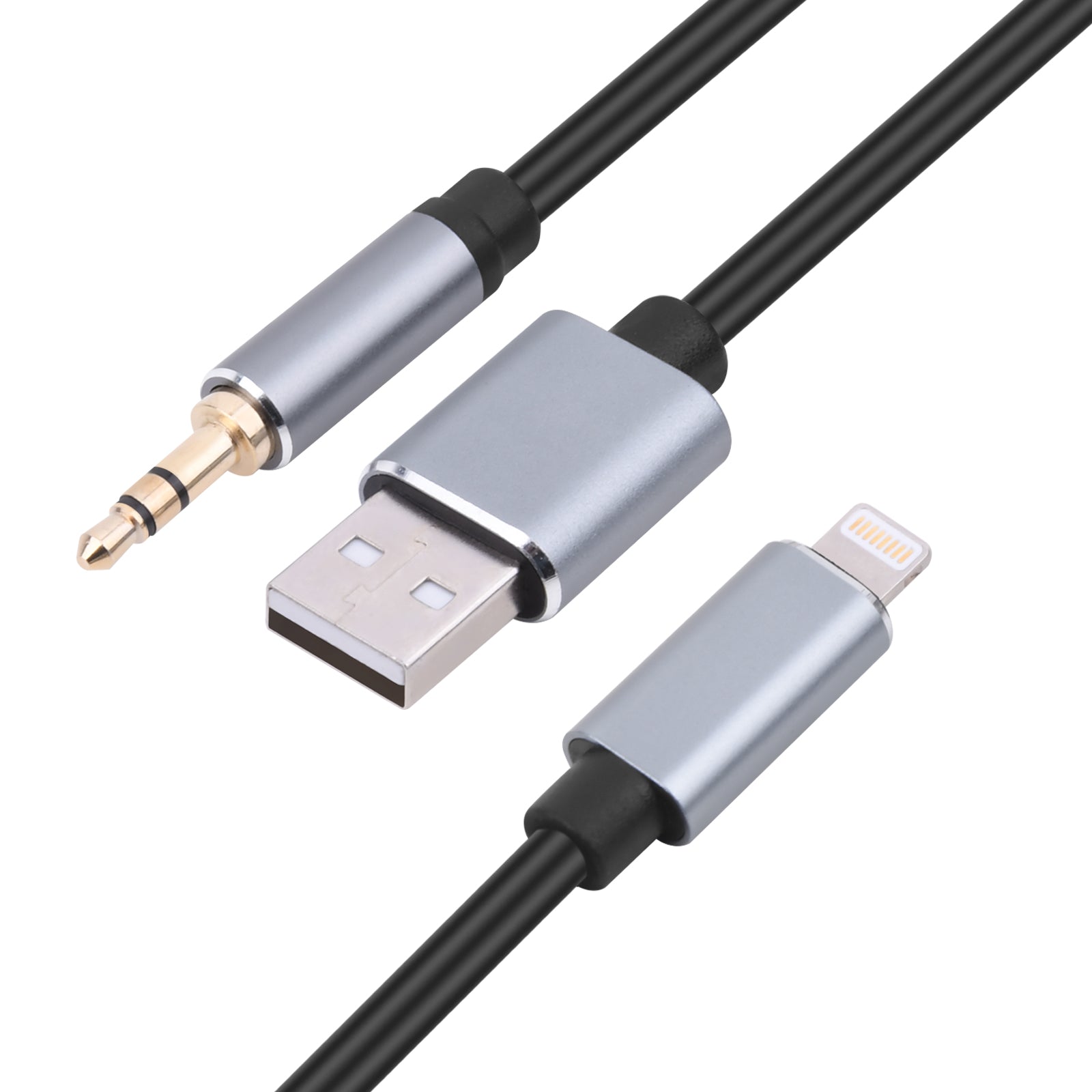 8-Pin to 3.5mm Aux Jack Audio Cable with USB Charge Male for iPhone iPod