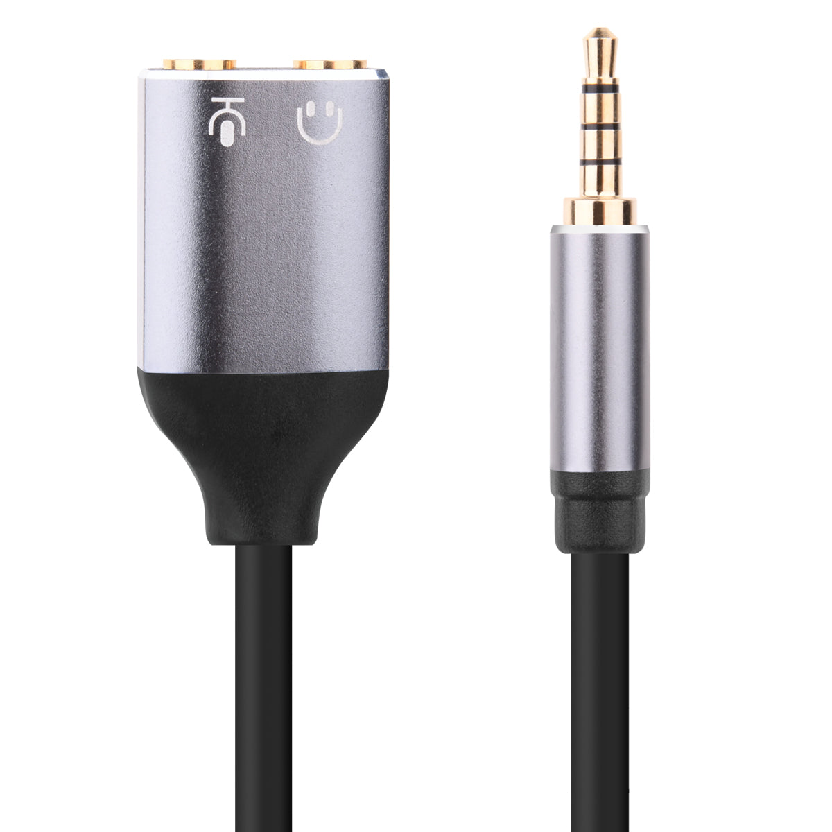 3.5mm Jack 4-Pole Microphone Headphone Audio Splitter Cable 0.3m