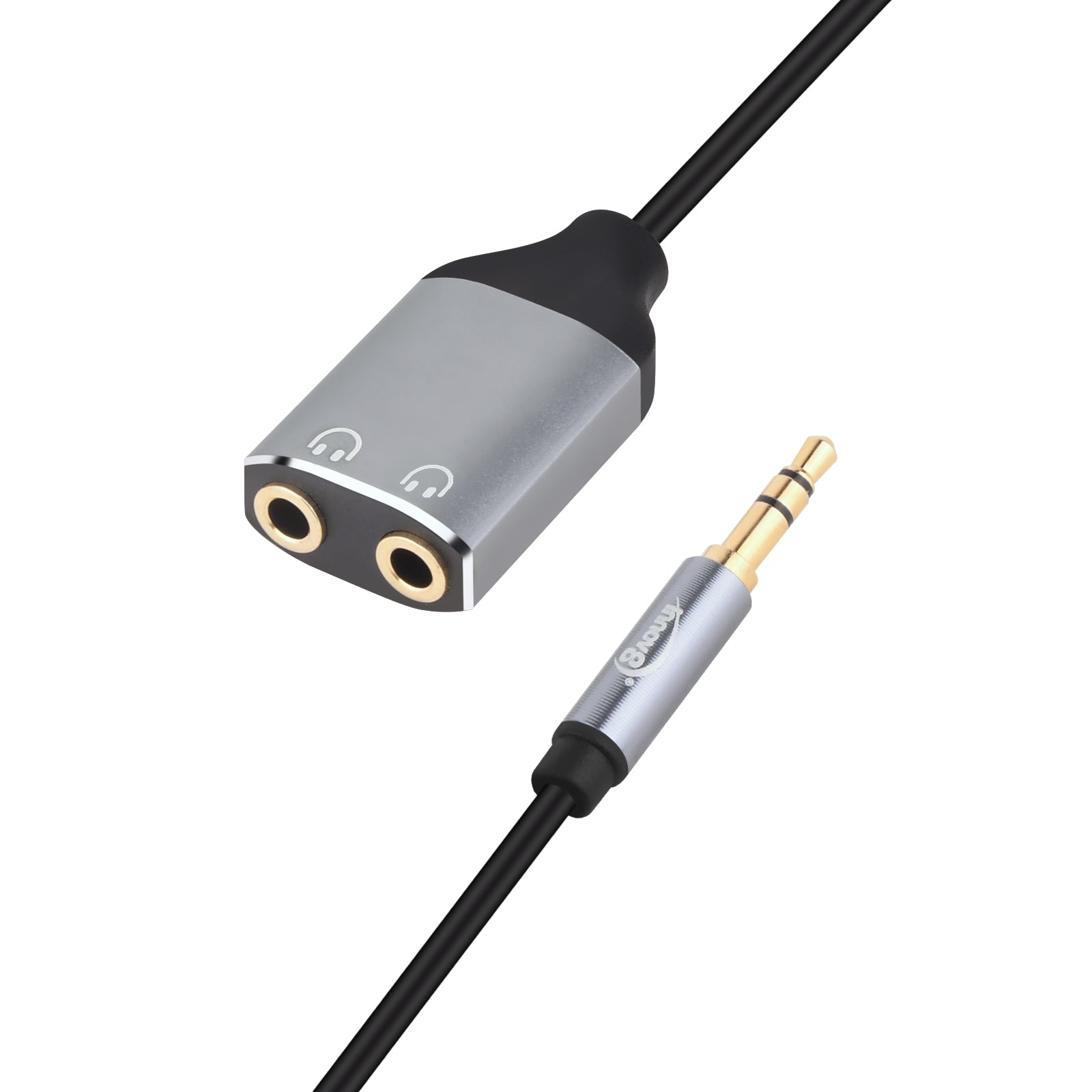 3.5mm 3-Pole to Dual 3.5mm Headphone Splitter AUX Audio Cable