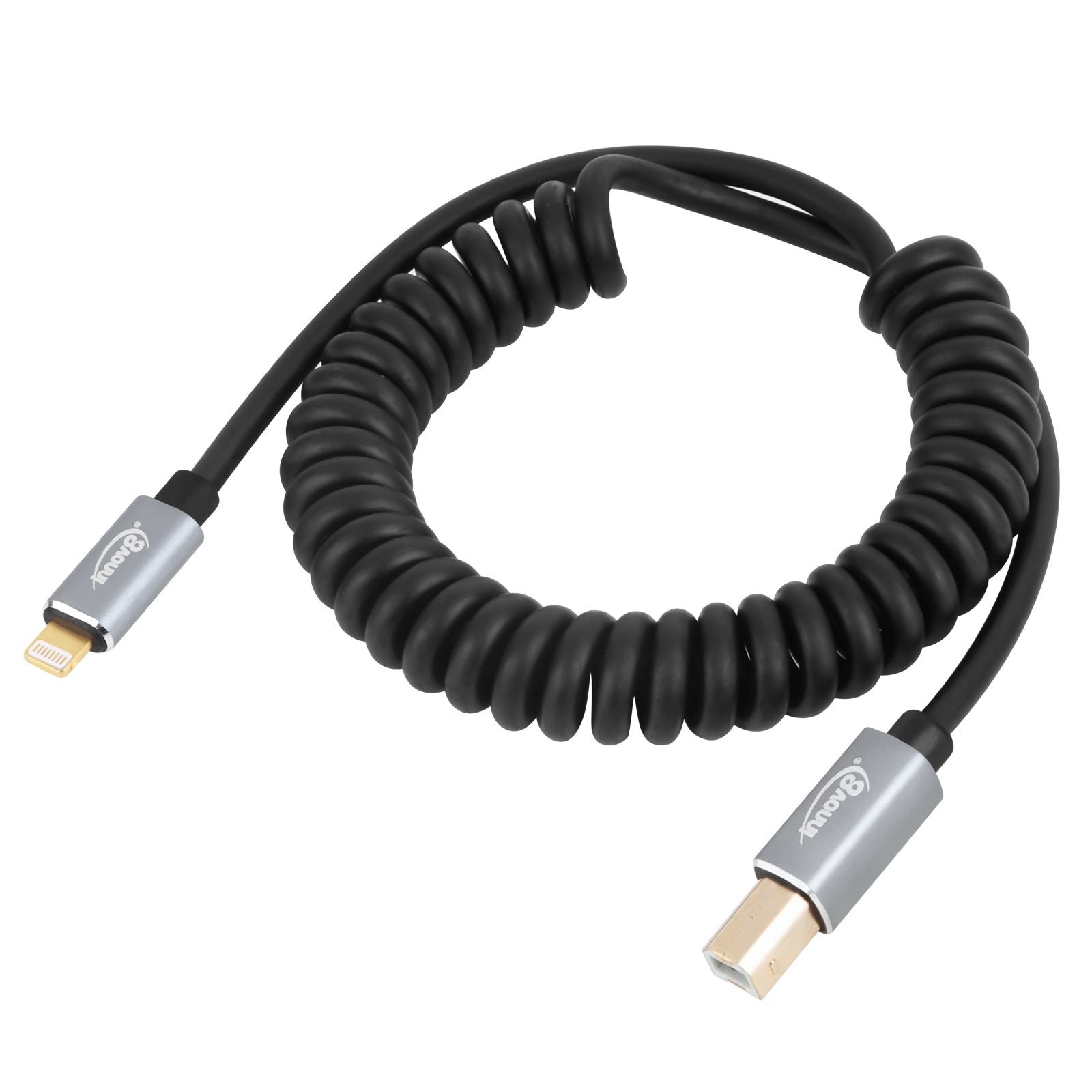 8 Pin to USB-B 2.0 OTG Musical Instrument MIDI Coiled Cable