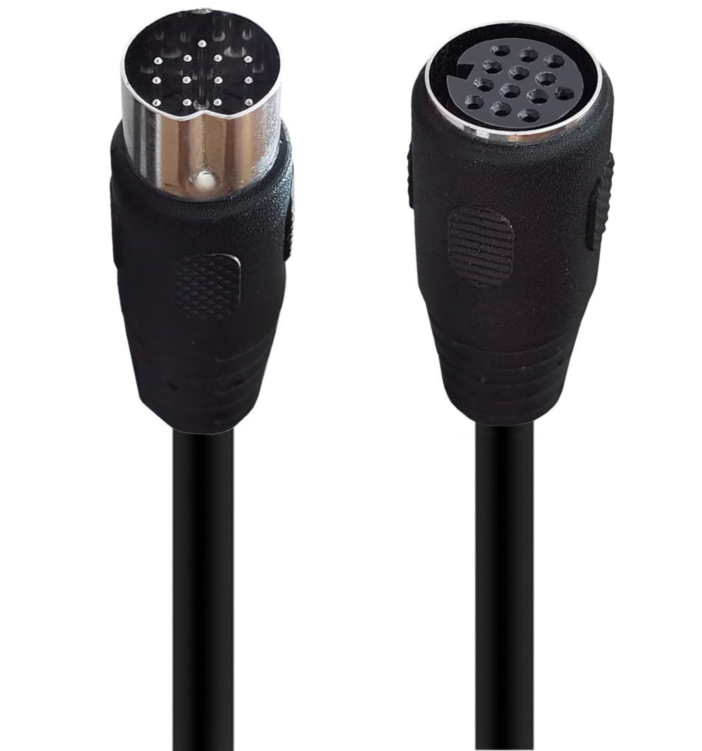 13 pin DIN male connector close up for ham radio extension cable