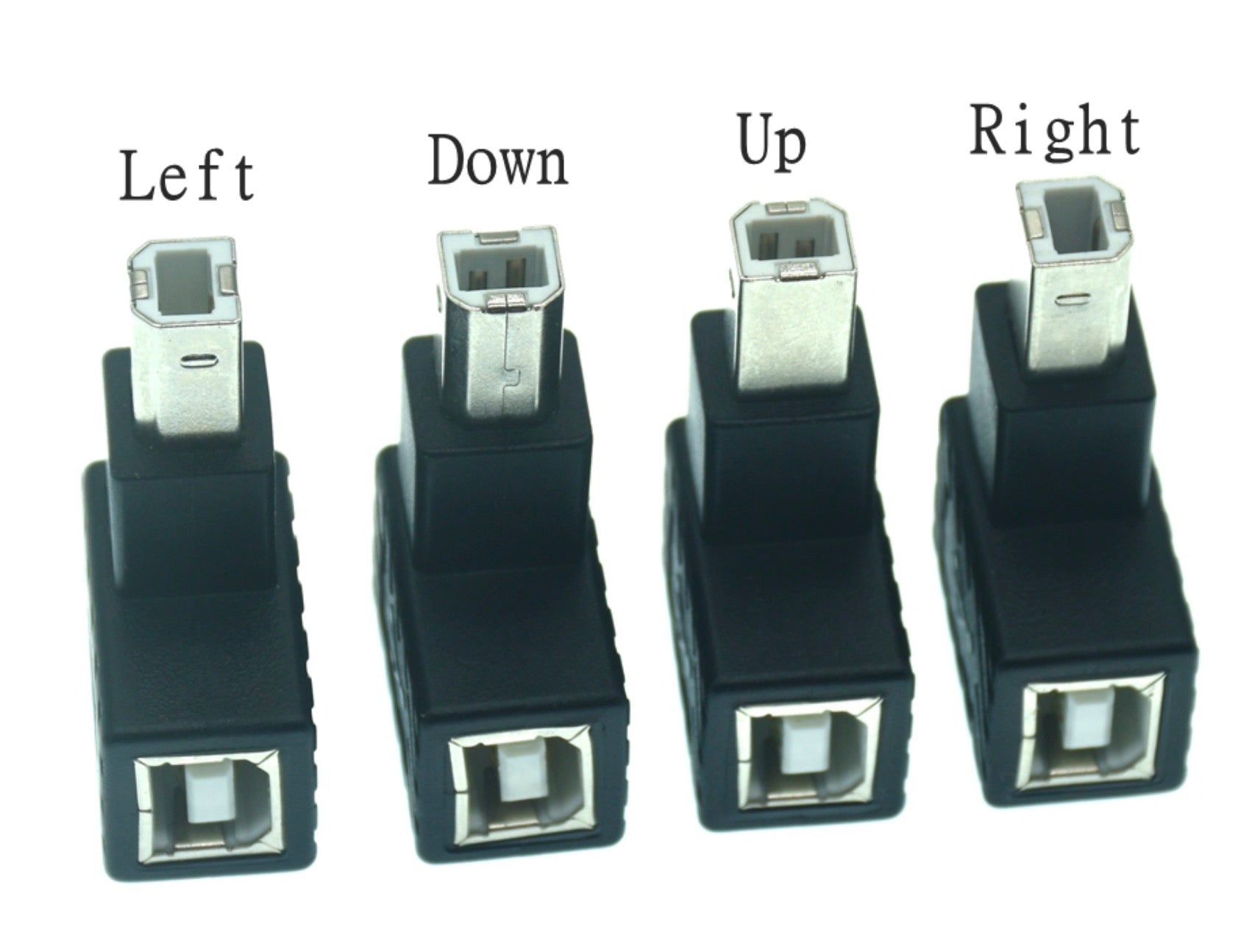 USB 2.0 Type-B Male Female Angled Adapter for Printers / Scanners