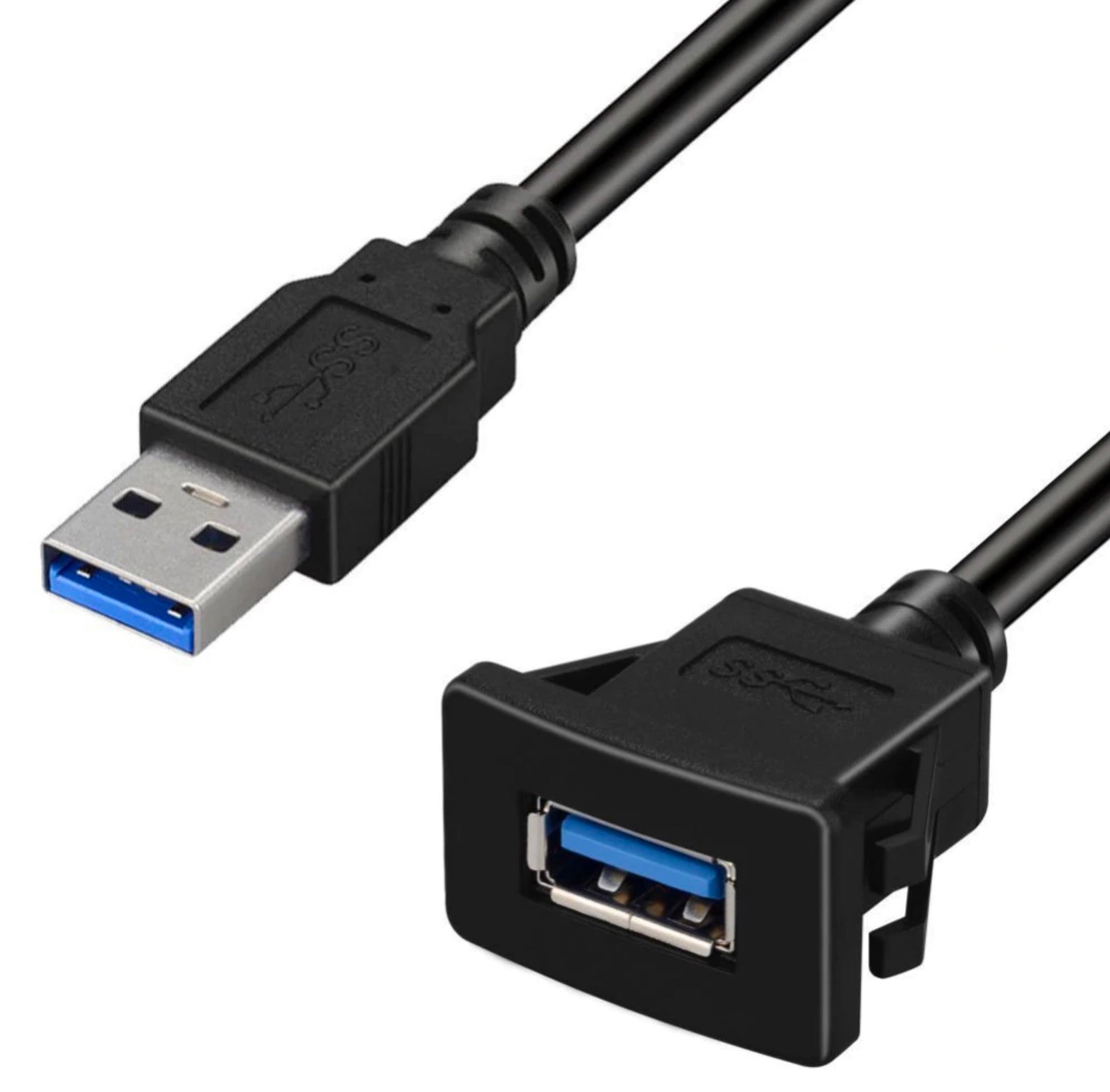 USB 3.0 Type A Male to Female Dash Mount Cable