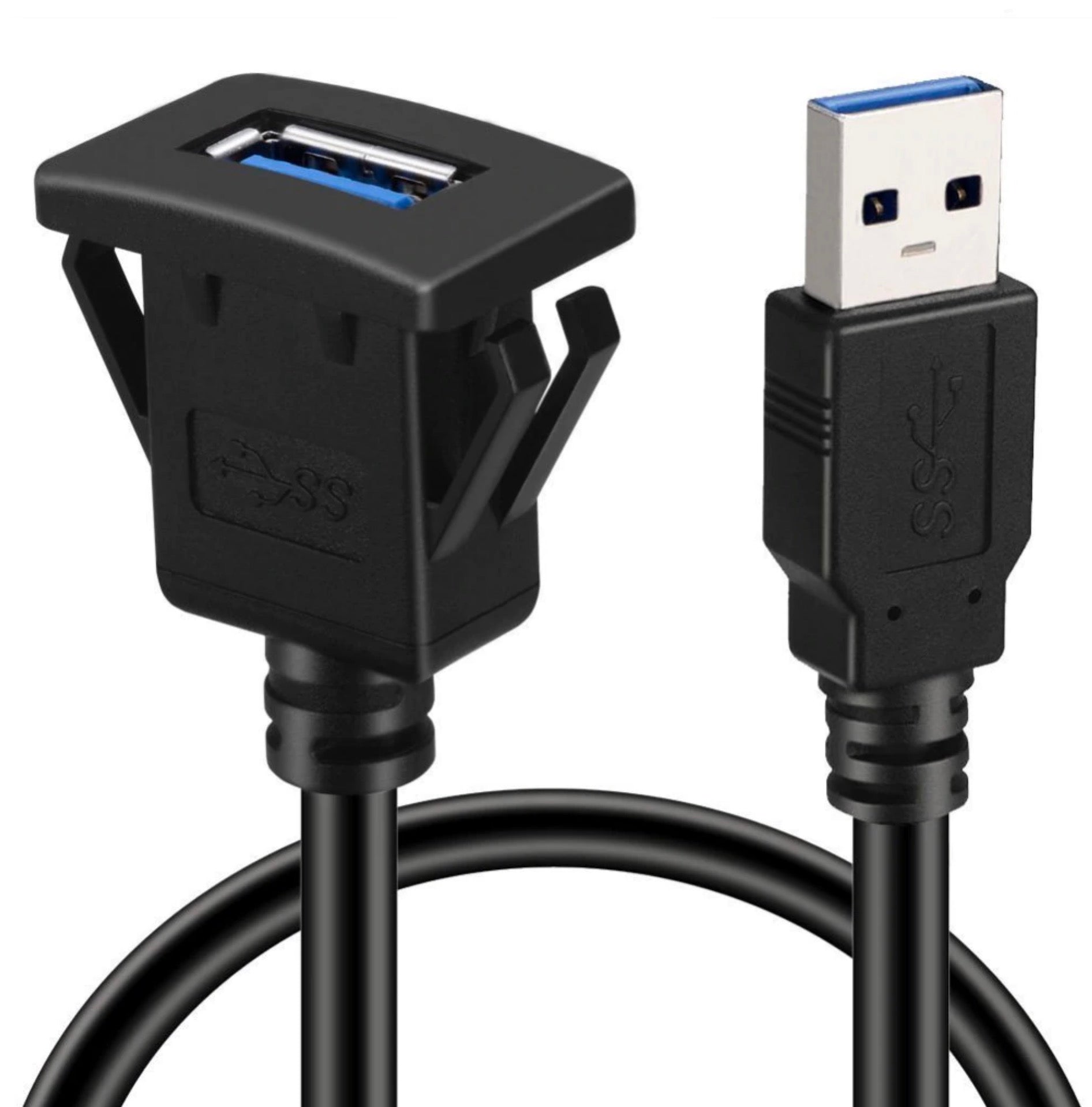 USB 3.0 Type A Male to Female Dash Mount Cable