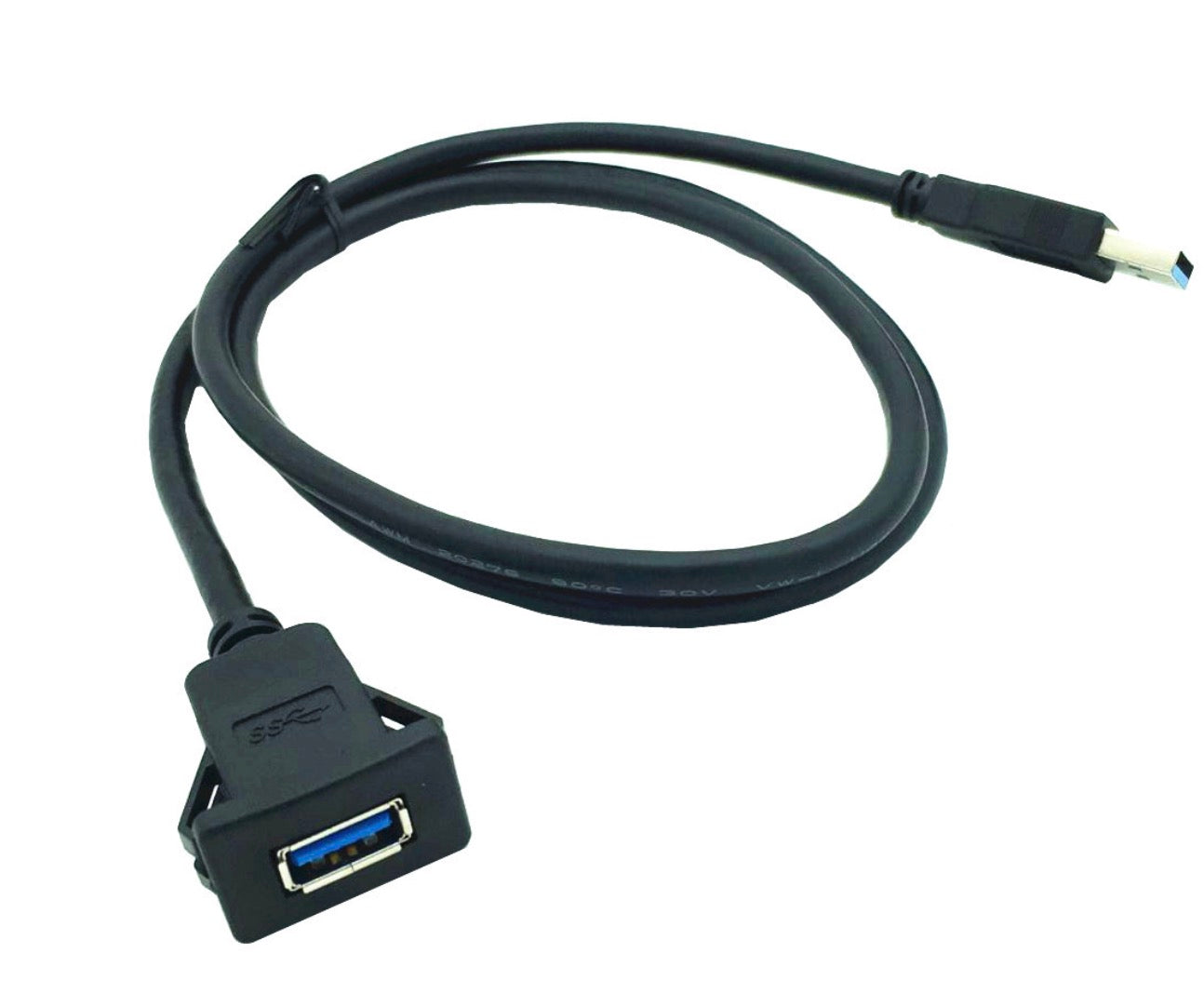 USB 3.0 Type A Male to Female Dash Mount Cable