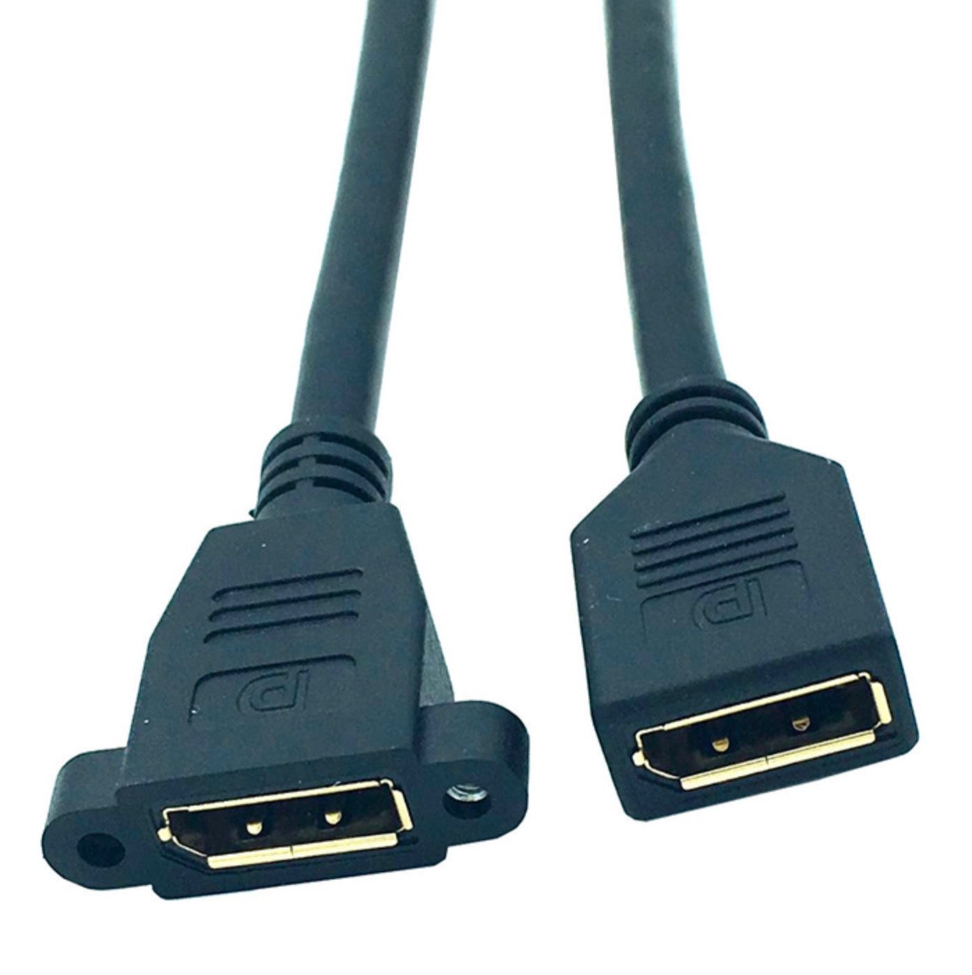 DisplayPort (1.2) Female to Female Single Panel Mount Extension Cable 0.3m