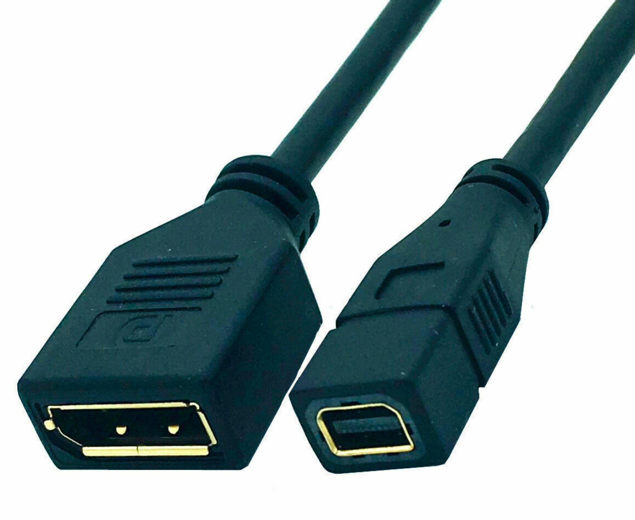Mini DisplayPort Female to DisplayPort Female Extension Cable 0.3m