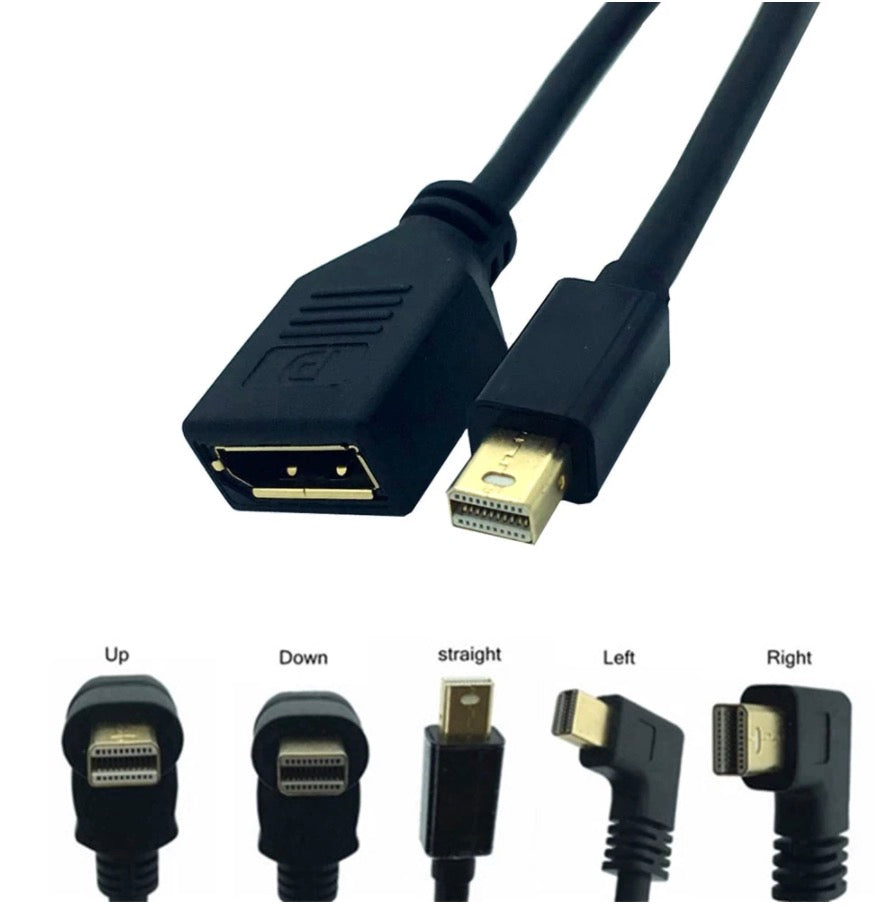 Mini DisplayPort Male to DisplayPort Female Extension Cable (0.3m)