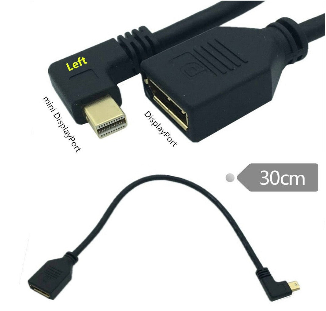Mini DisplayPort Male to DisplayPort Female Extension Cable (0.3m)