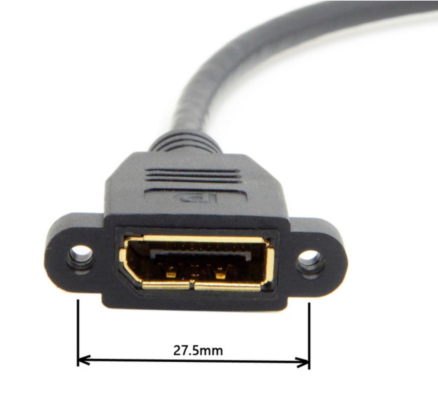 Displayport Male to Female Panel Mount 4K Extension Cable (0.3m)