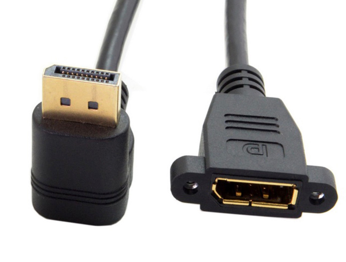 Displayport Male to Female Panel Mount 4K Extension Cable (0.3m)