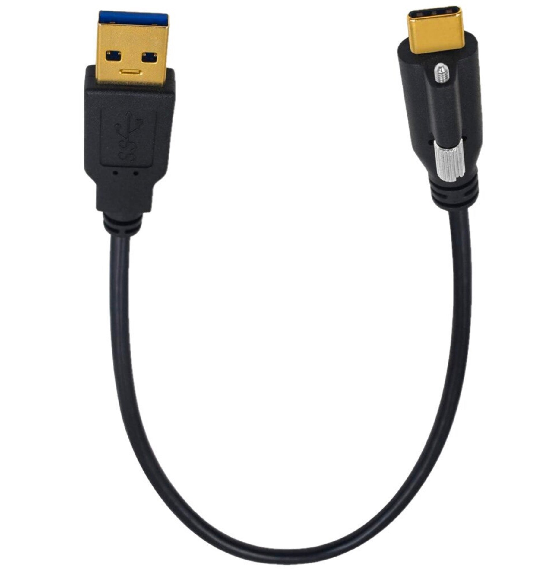 USB-A 3.0 Male to USB-C Male Single Screw Locking High Speed Cable