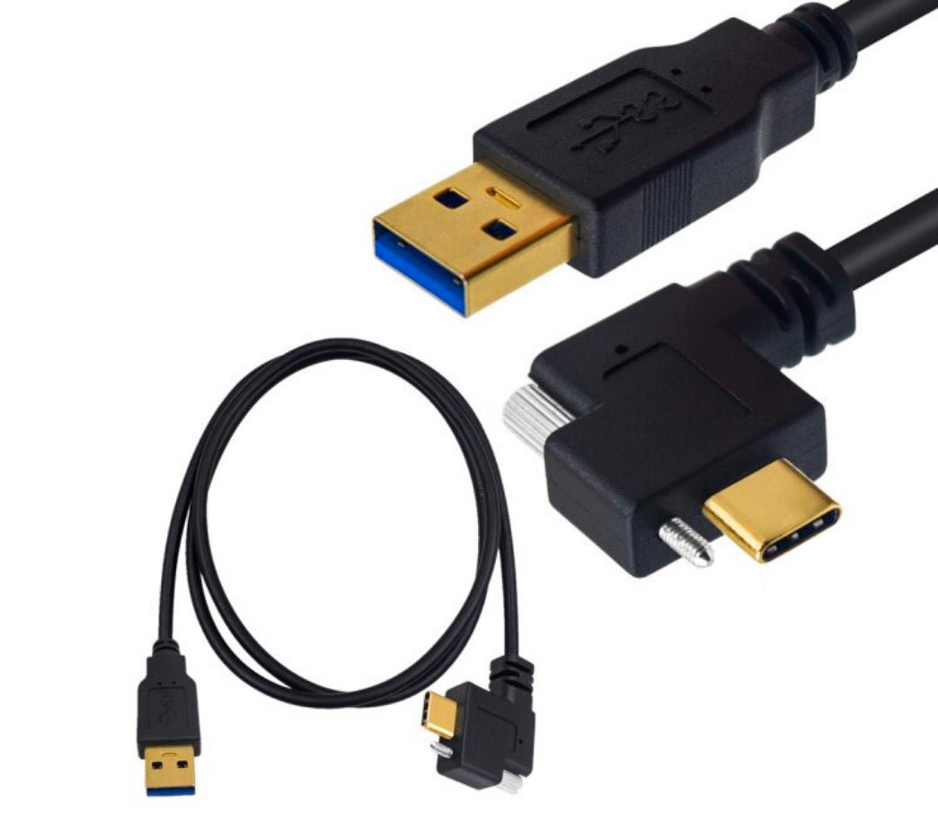 USB-A 3.0 Male to USB-C Male with Single Locking Screw High Speed Cable