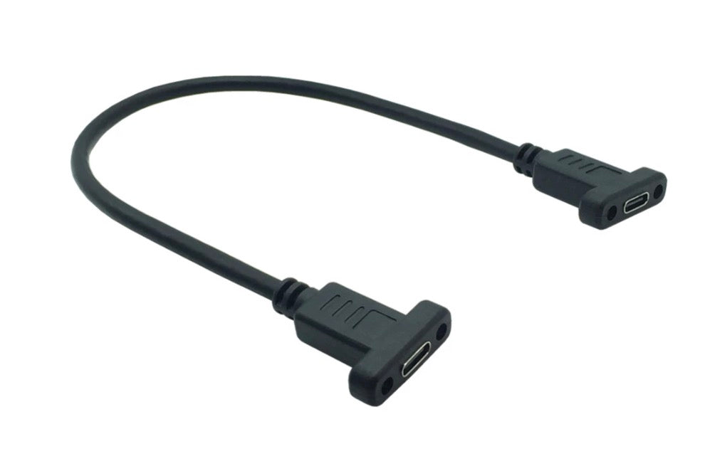 USB C Female to USB C Female Panel Mount Extension Cable USB 3.1 Gen2 3A