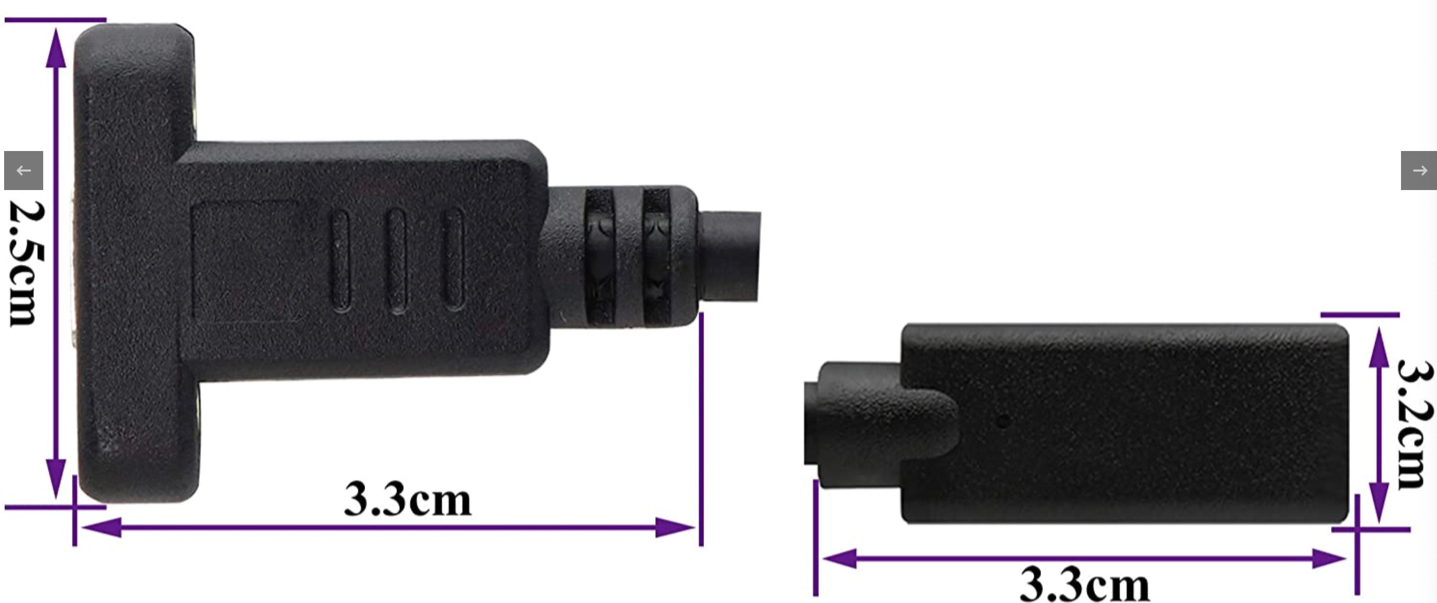 USB 3.1 Type C Female to Female Panel Mount Cable 3A