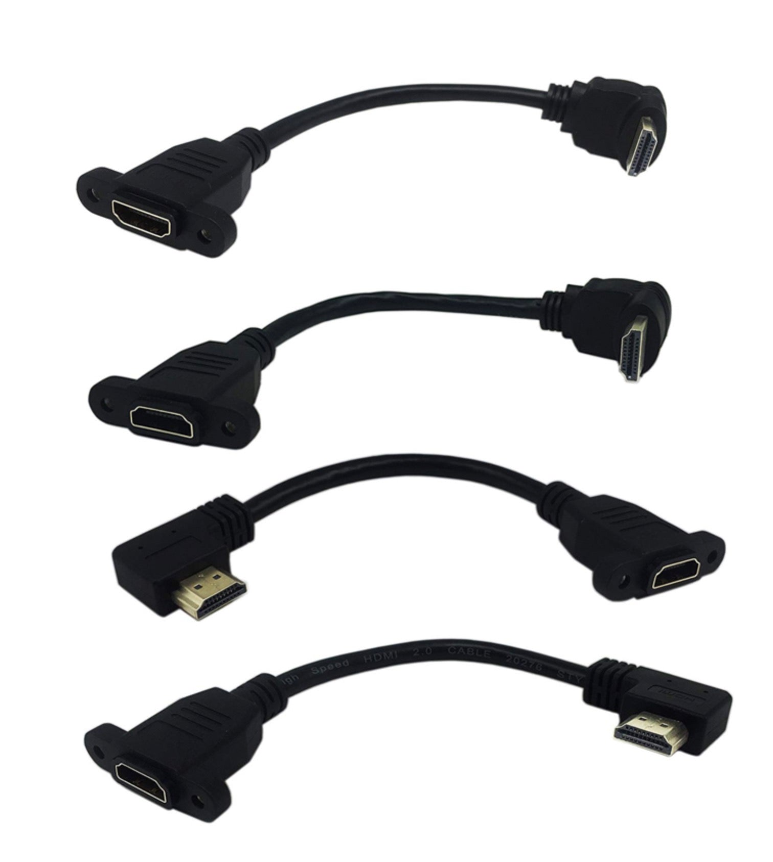 HDMI 2.0 Male to Female Panel Mount Extension Cable 4K 60Hz 0.15m