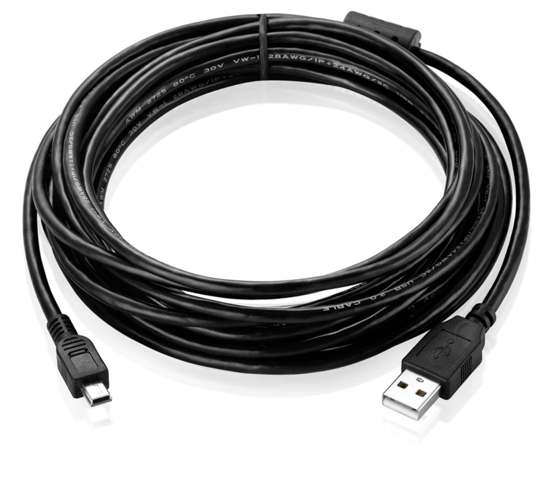 USB 2.0 A Male to USB Mini B Charge & Sync Cable