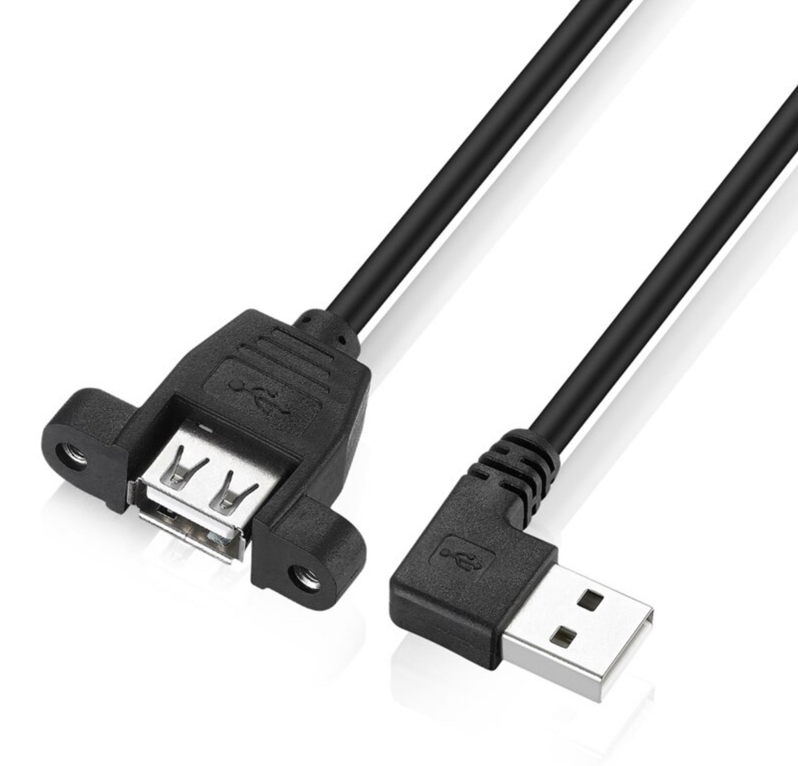 USB 2.0 Type A Male to Female Panel Mount Extension Cable 0.25m