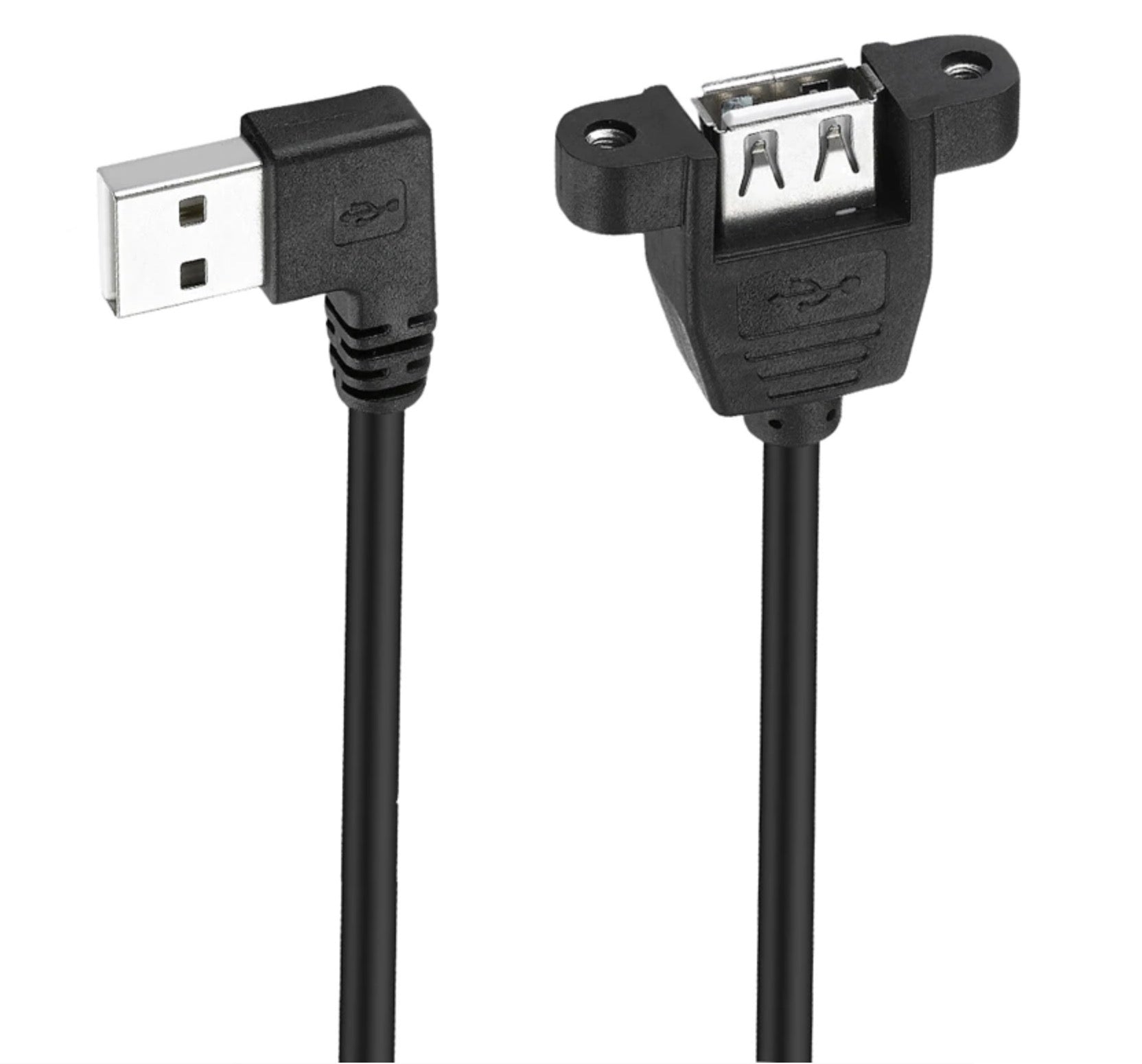 USB 2.0 Type A Male to Female Panel Mount Extension Cable 0.25m