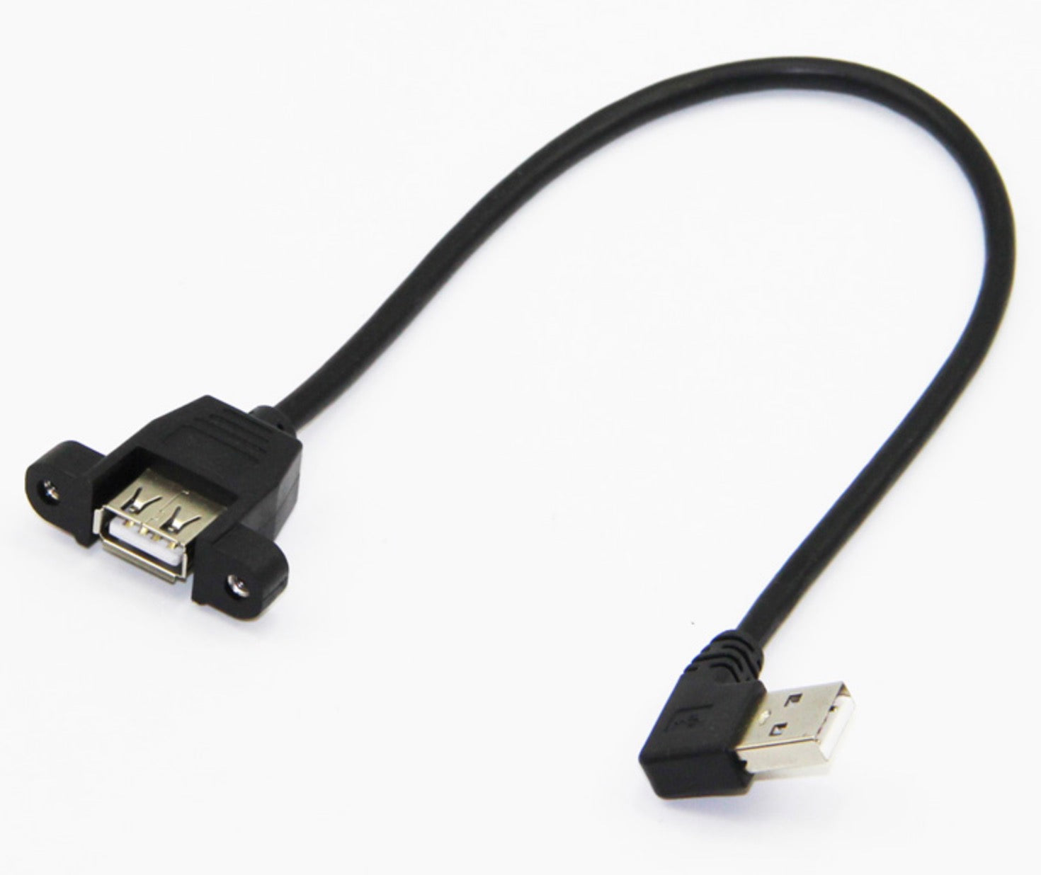 USB 2.0 Type A Male to Female Panel Mount Extension Cable 0.25m