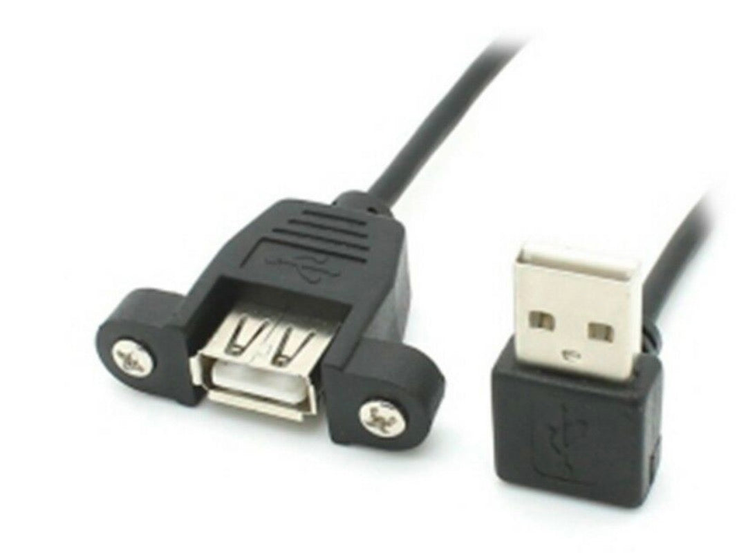 USB 2.0 Type A Male to Female Panel Mount Extension Cable 0.25m