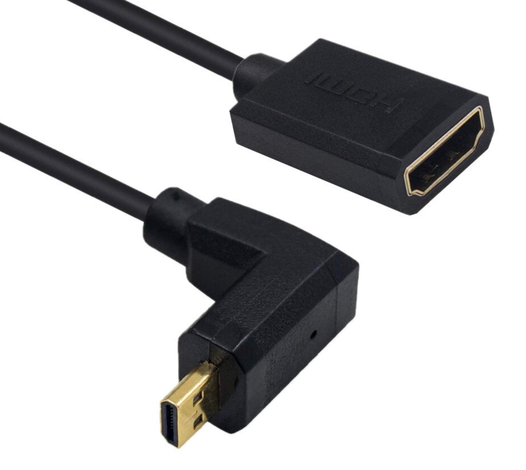 Ultra Slim Micro HDMI Male to Standard HDMI Female Coiled 4K Cable