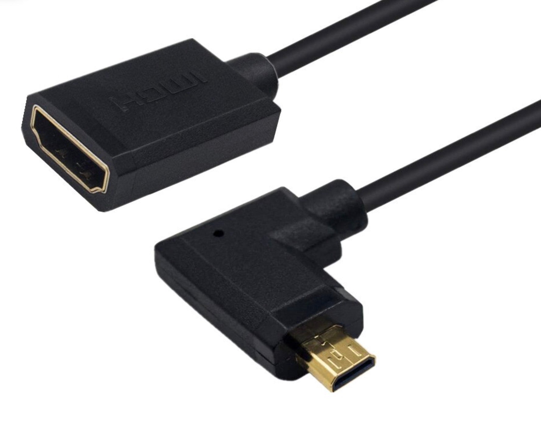 Ultra Slim Micro HDMI Male to Standard HDMI Female Coiled 4K Cable