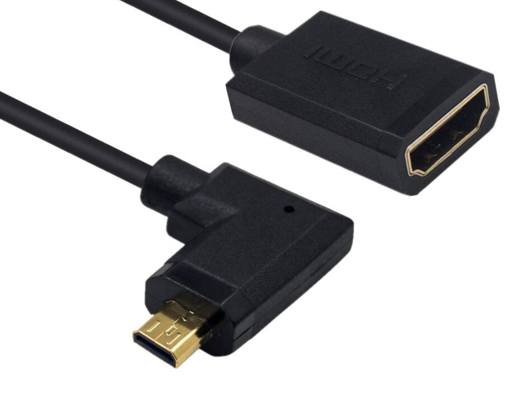 Ultra Slim Micro HDMI Male to Standard HDMI Female Coiled 4K Cable