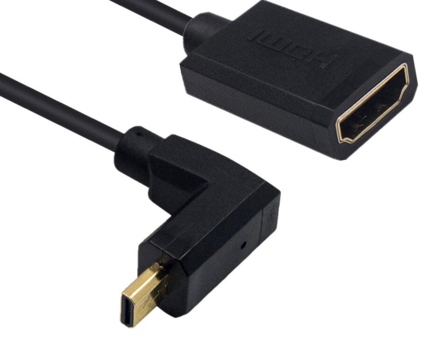 Ultra Slim Micro HDMI Male to Standard HDMI Female Coiled 4K Cable