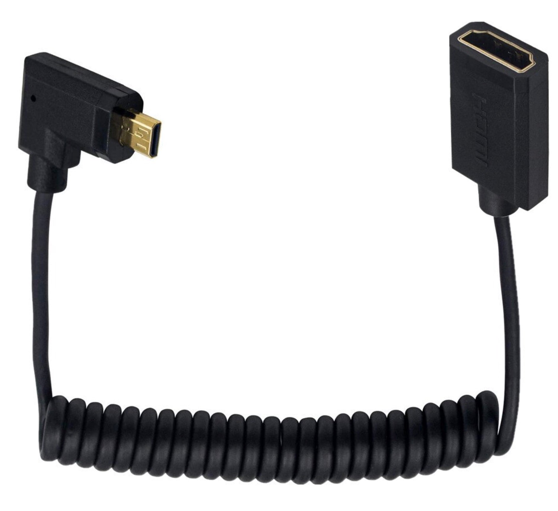 Ultra Slim Micro HDMI Male to Standard HDMI Female Coiled 4K Cable