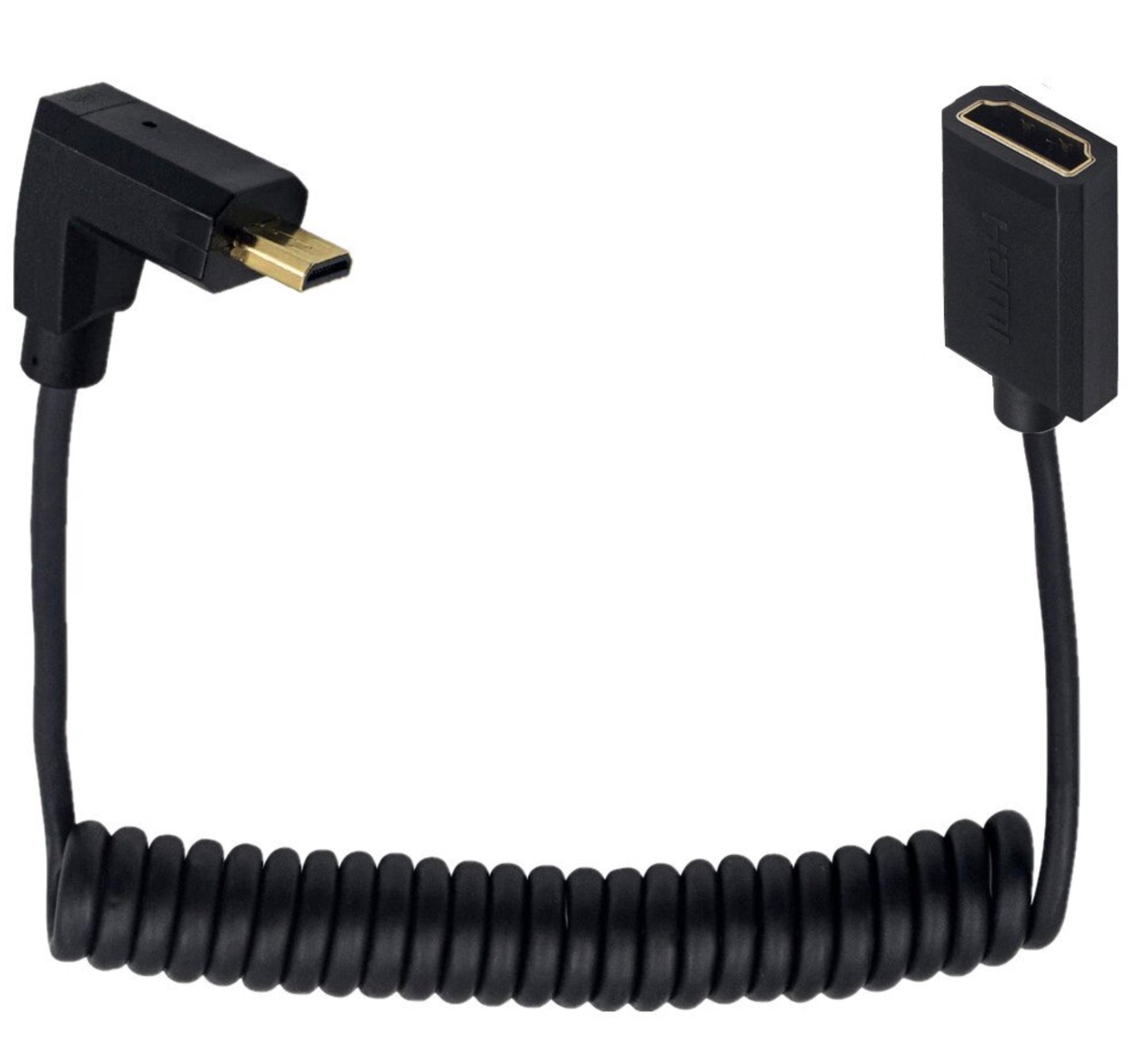 Ultra Slim Micro HDMI Male to Standard HDMI Female Coiled 4K Cable