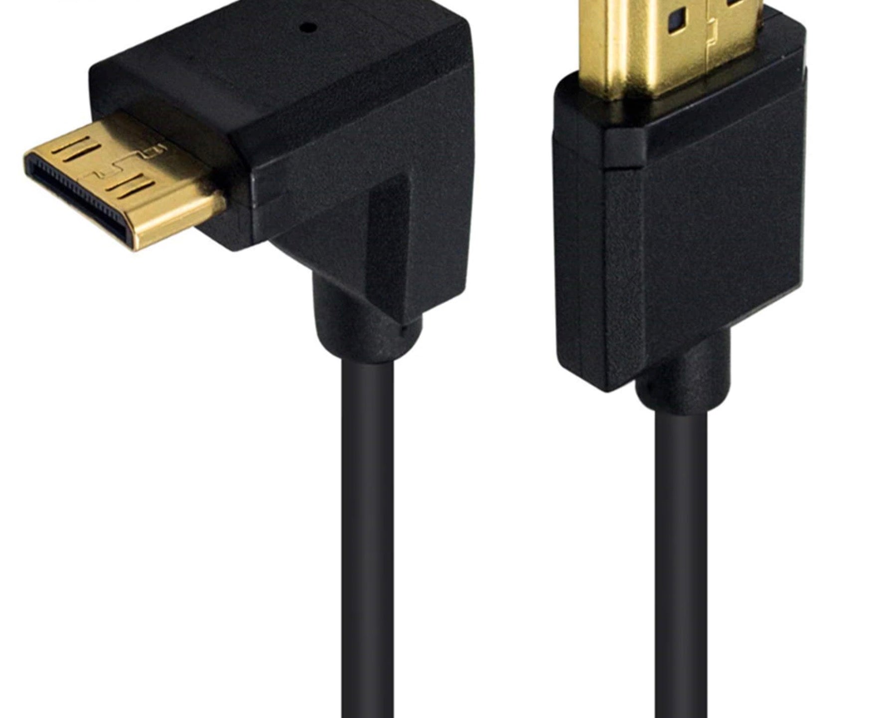 Ultra Slim Mini HDMI Male to Standard HDMI Male Coiled 4K Cable