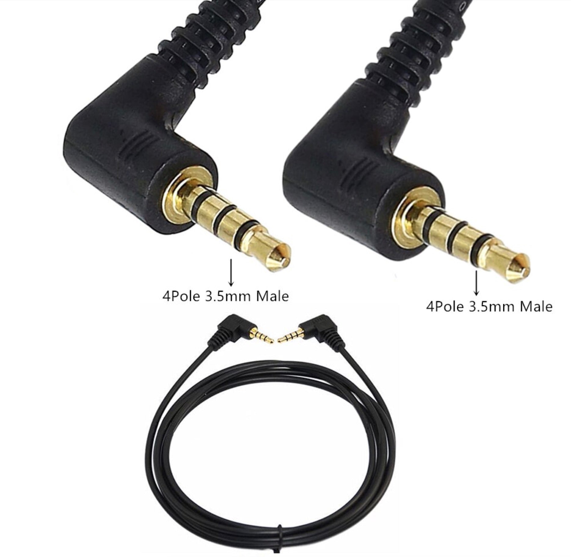 3.5mm 4Pole Male to Male 1/8'' TRRS Audio Stereo Extension Cable