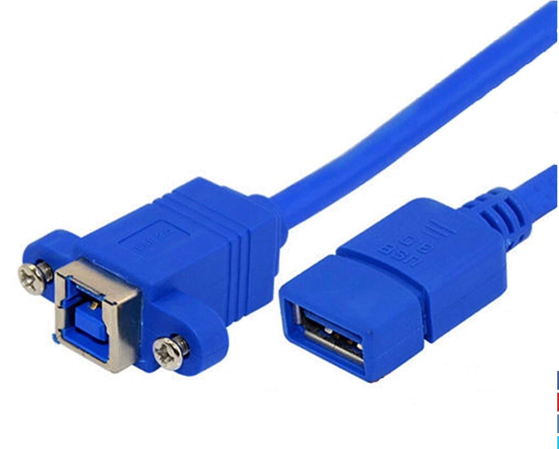 USB 3.0 Type A Female to USB 3.0 Type B Panel Mount Female Data Sync Cable 0.3m