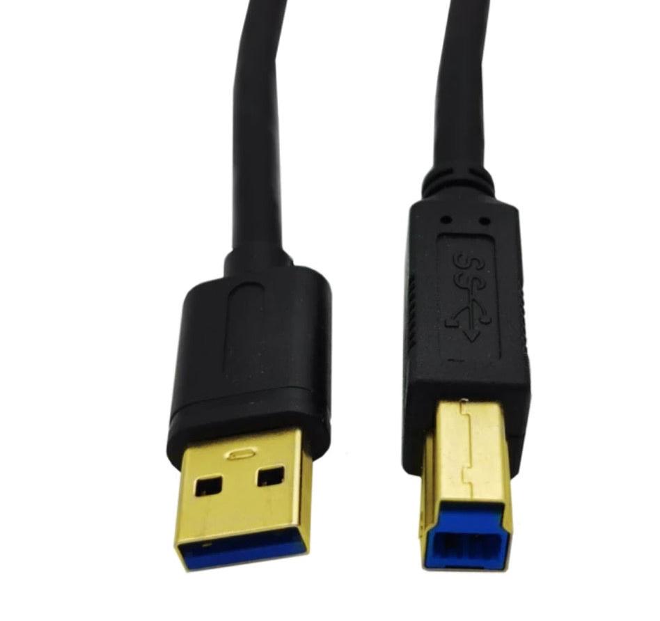 USB 3.0 A Male to B Type Male Cable For Scanners, Printers, Hard Drives