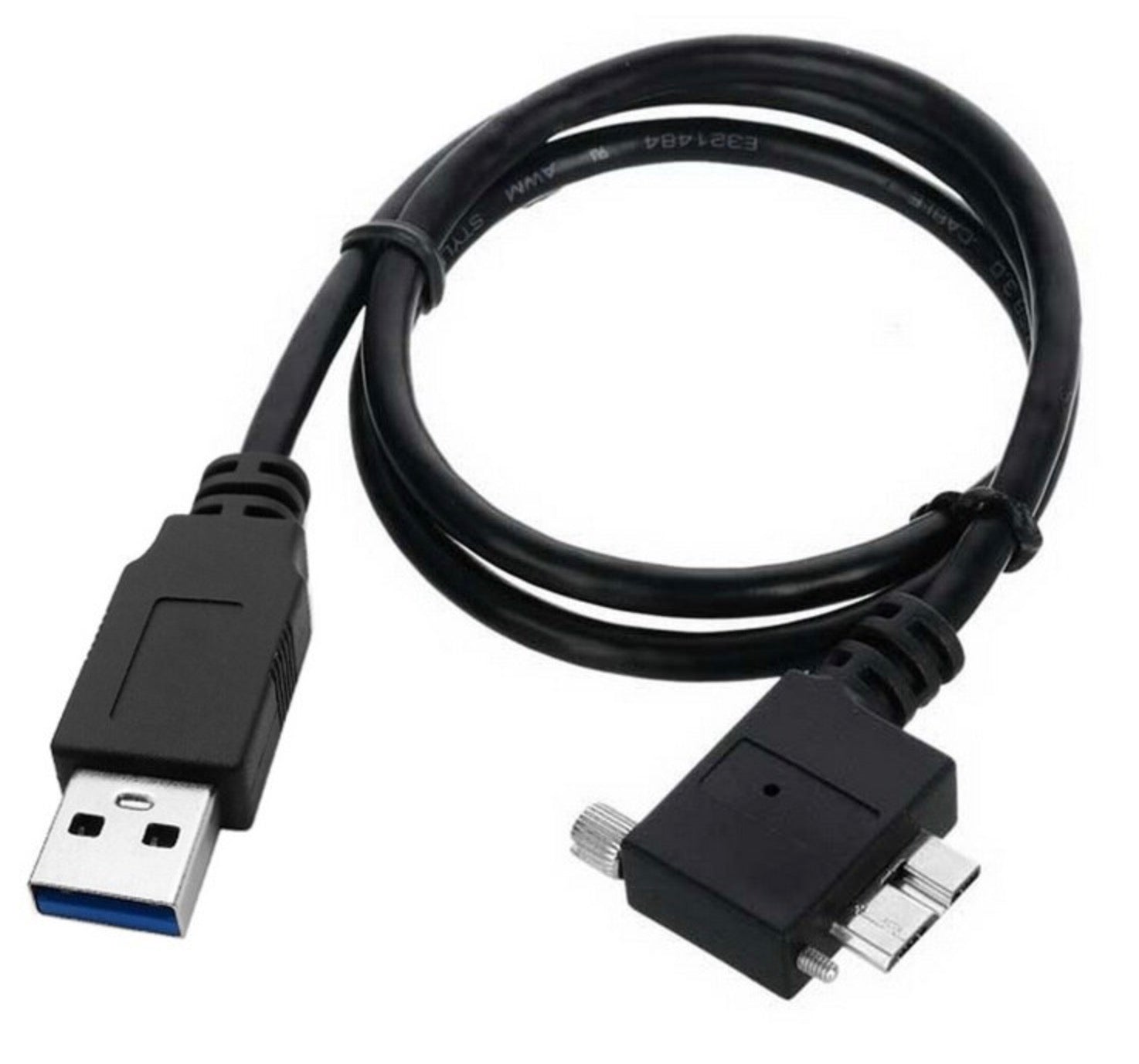 USB-A 3.0 Male to Micro B Angled Data Cable 1.2m