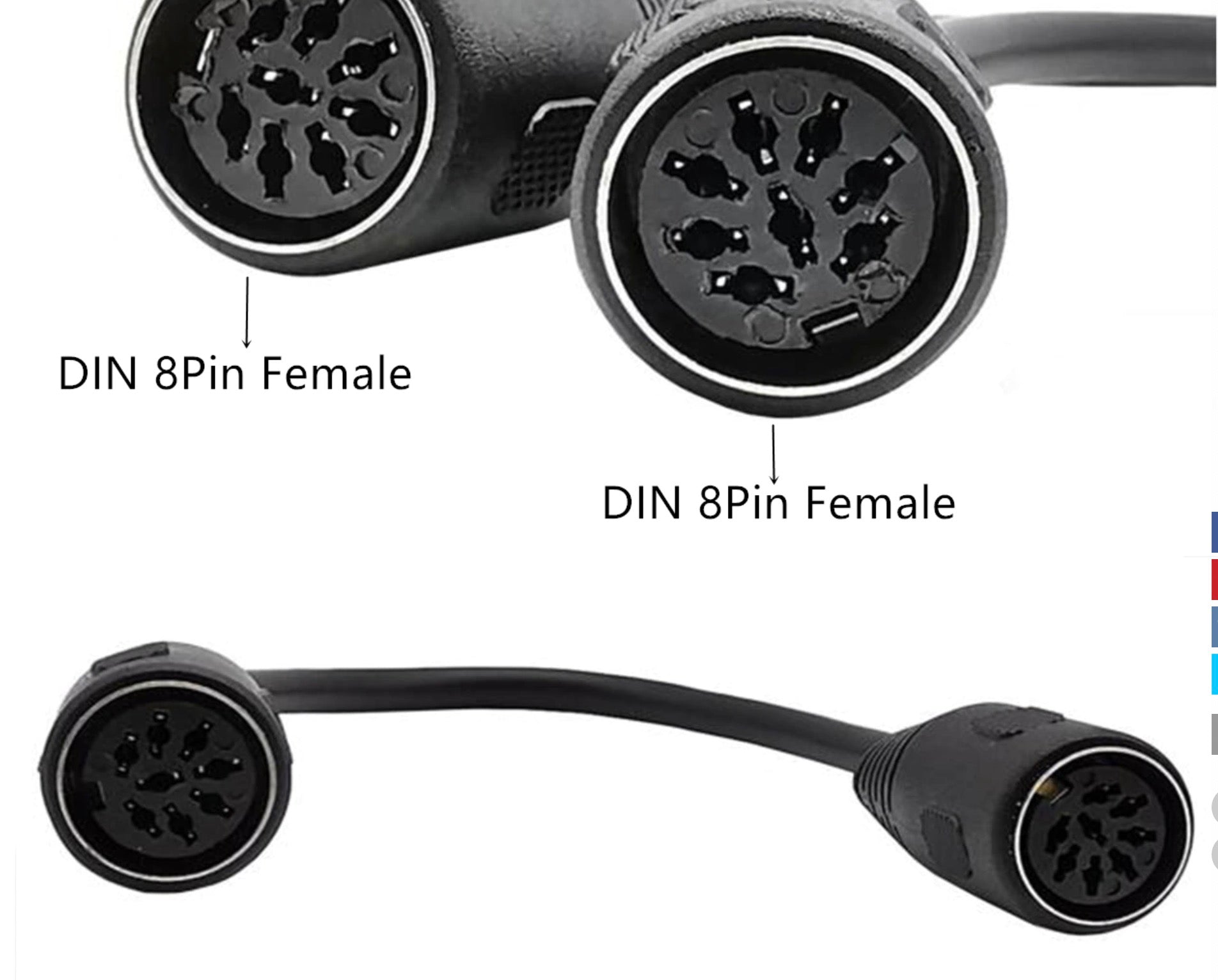 8-Pin DIN Female to Female MIDI Extender Coupler Joiner for DIN 3 5 7 8 Midi Cable, Bang & Olufsen, BEOLAB Powerlink MK2 MK3