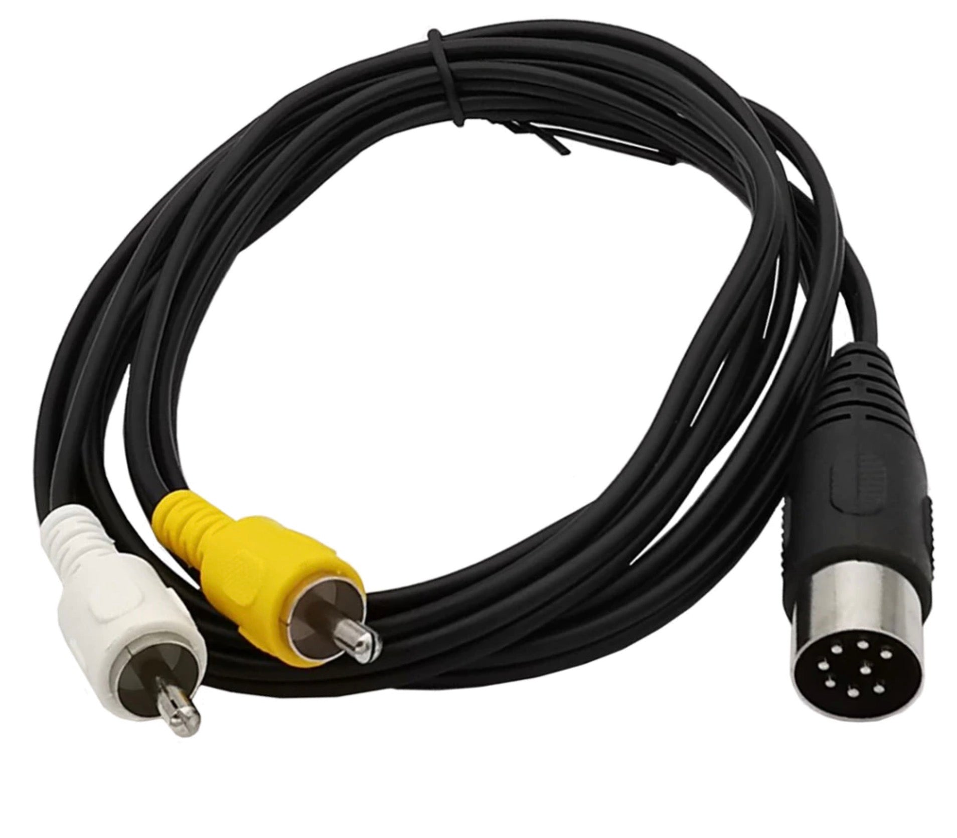 8-Pin Din Male Plug to Dual RCA Male Audio Adapter Cable