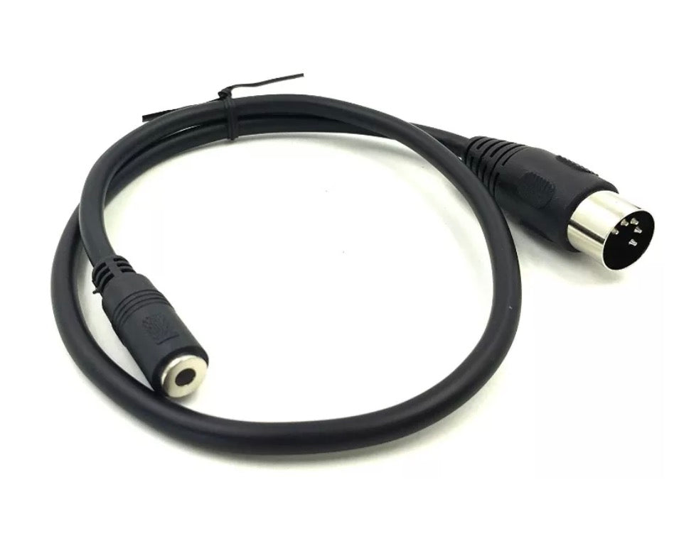 5-Pin DIN Male to 3.5mm Female Stereo Jack Input Cable for CD Player, VCR, DVD
