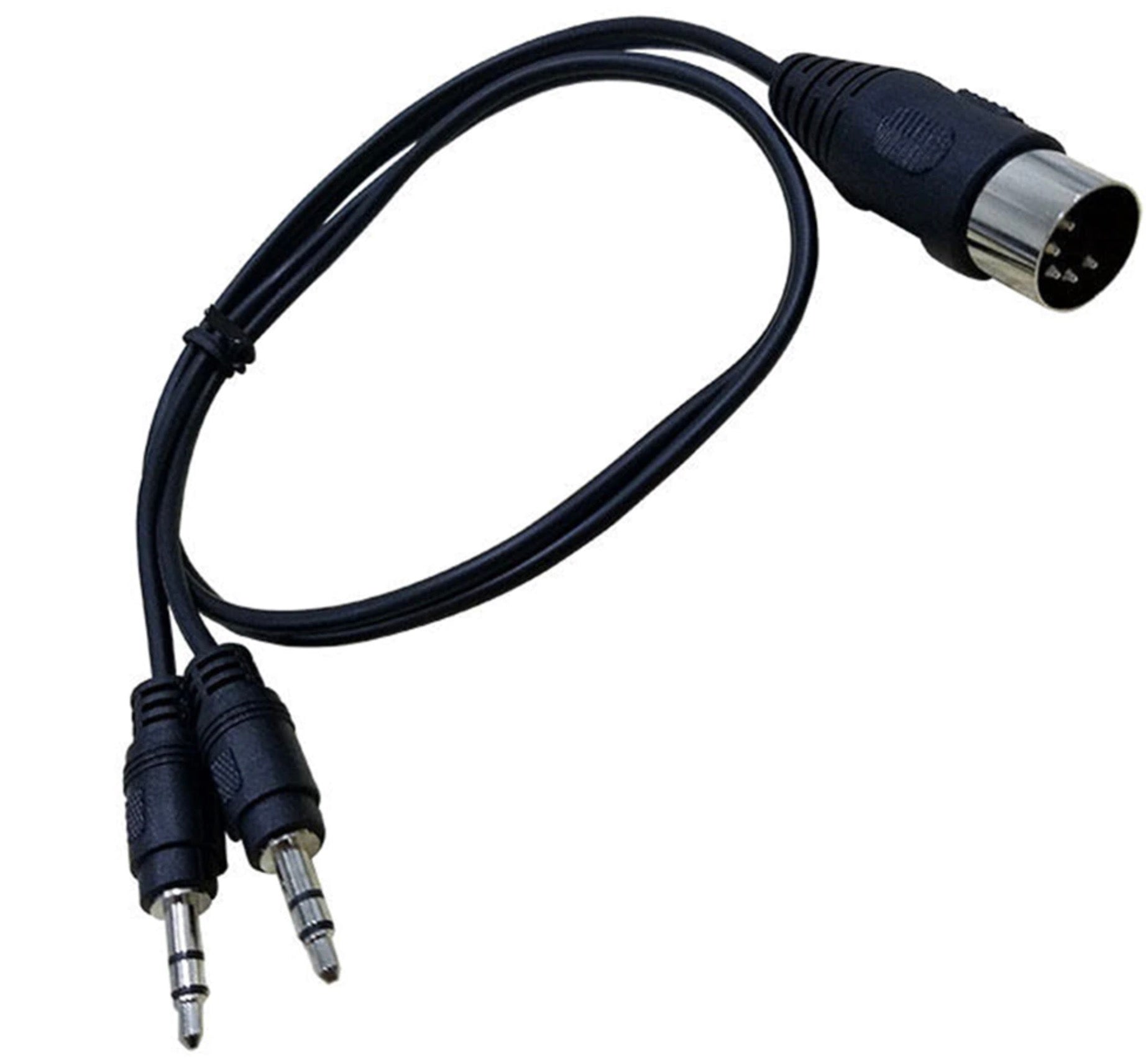 5-Pin Din Plug Male to Dual 3.5mm TRS AUX Headphone Stereo Jack Adapter Input Cable