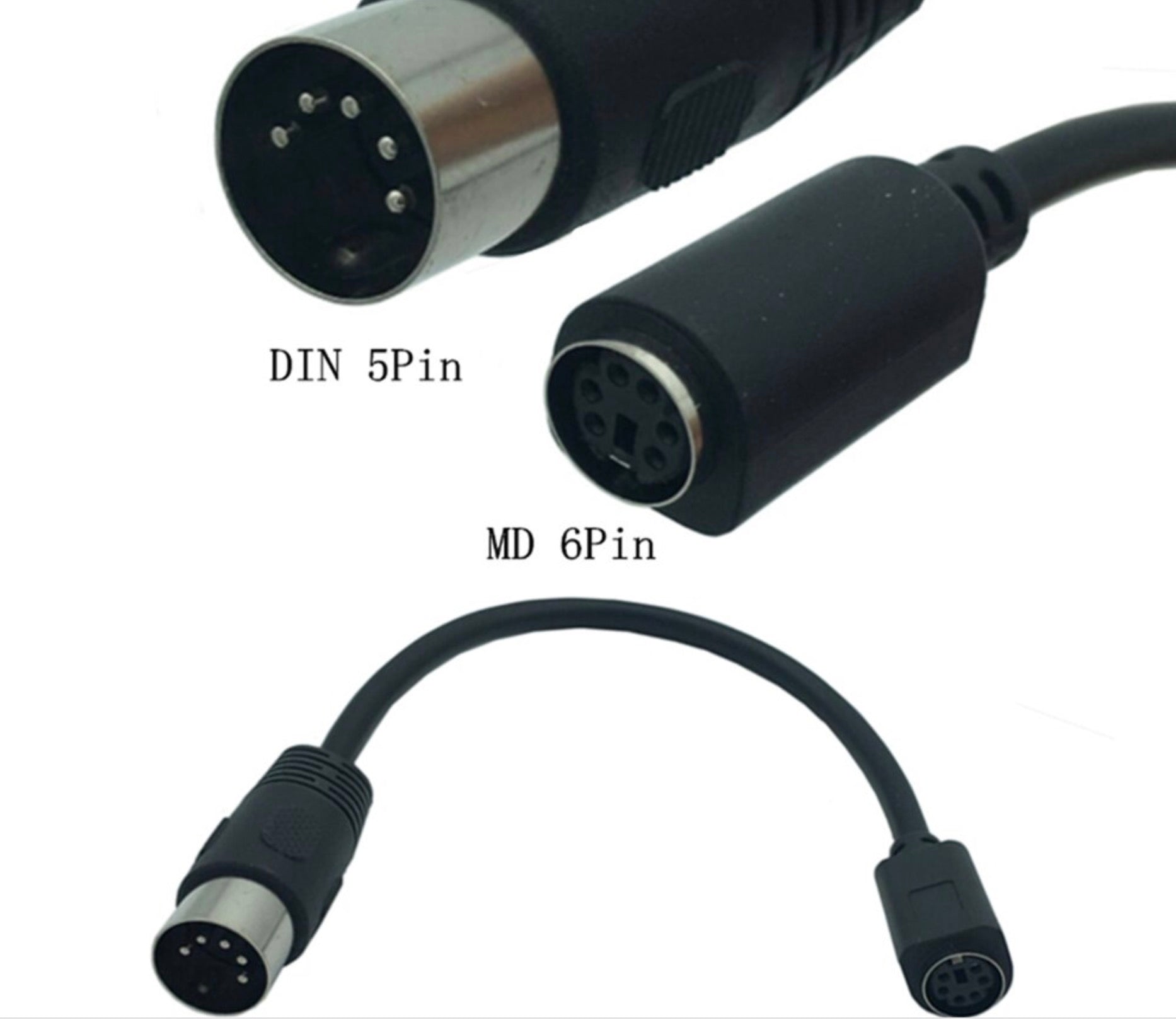5-Pin Din Male to Mini Din 6-pin PS2 Female Keyboard Adapter Converter Cable
