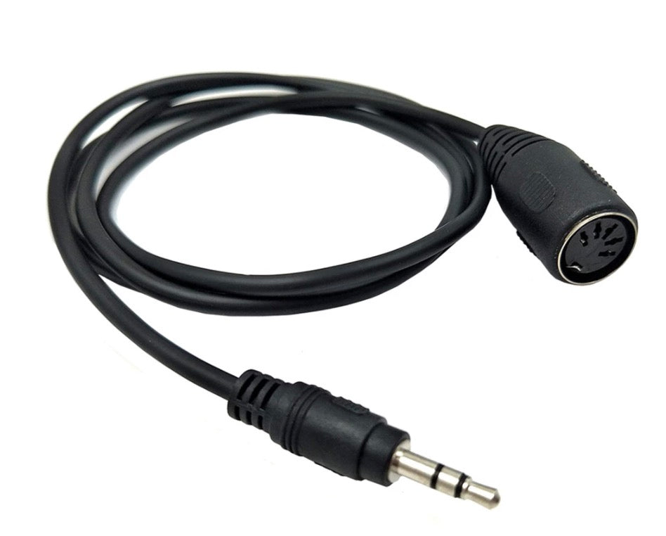 3.5mm 5 Pin Din MIDI Cable, 5-Pin DIN Plug Female to 3.5 (1/8in) TRS Stereo Male Jack Converter Cable for MIDI Keyboard IK Multimedia