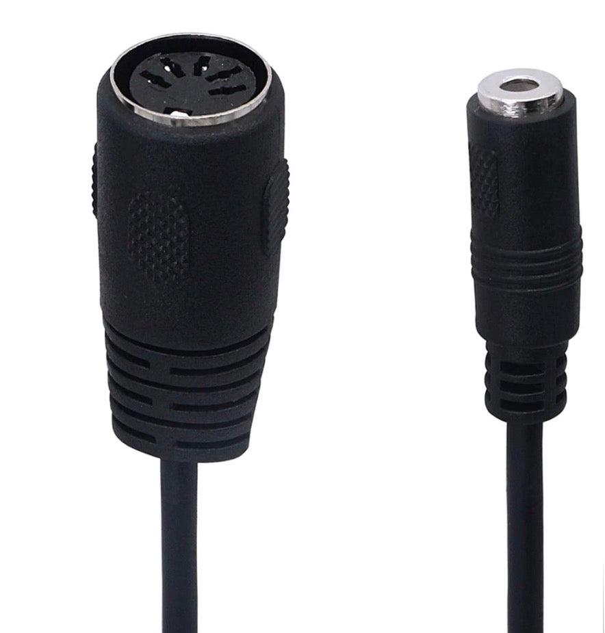 5-Pin Din MIDI Female to 3.5mm TRS Stereo Female Jack Adapter Audio Cable