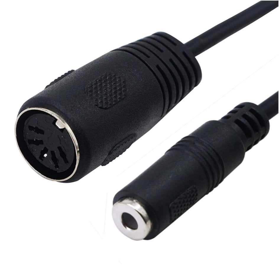5-Pin Din MIDI Female to 3.5mm TRS Stereo Female Jack Adapter Audio Cable