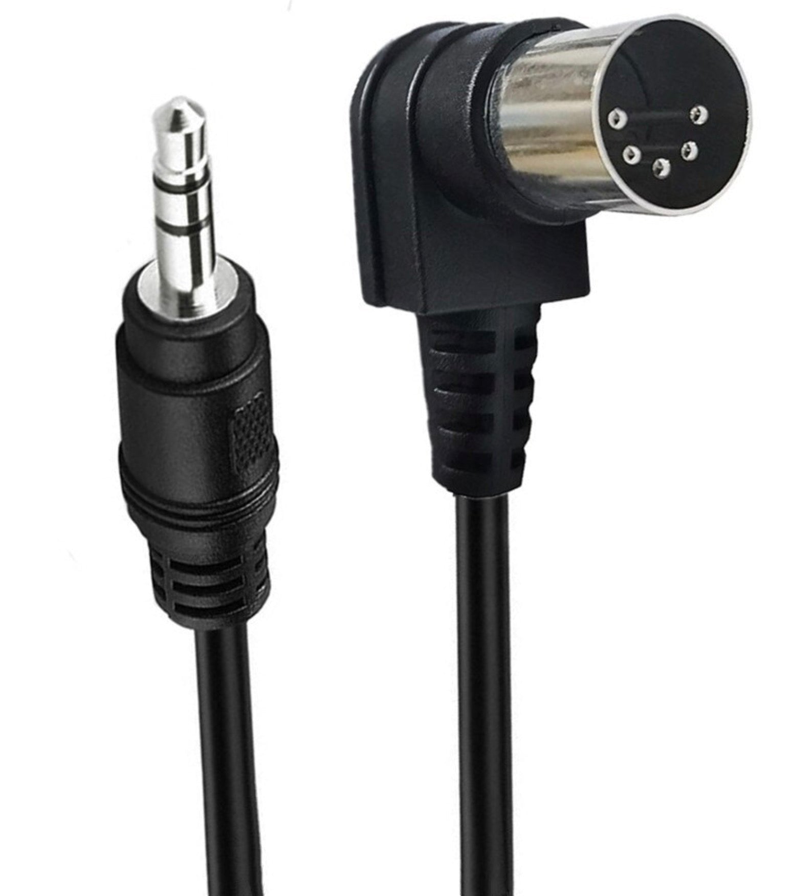 Angled 5-Pin Din Male to 3.5mm 1/8 inch TRS Male Jack Stereo Plug Converter Cable Audio Cable