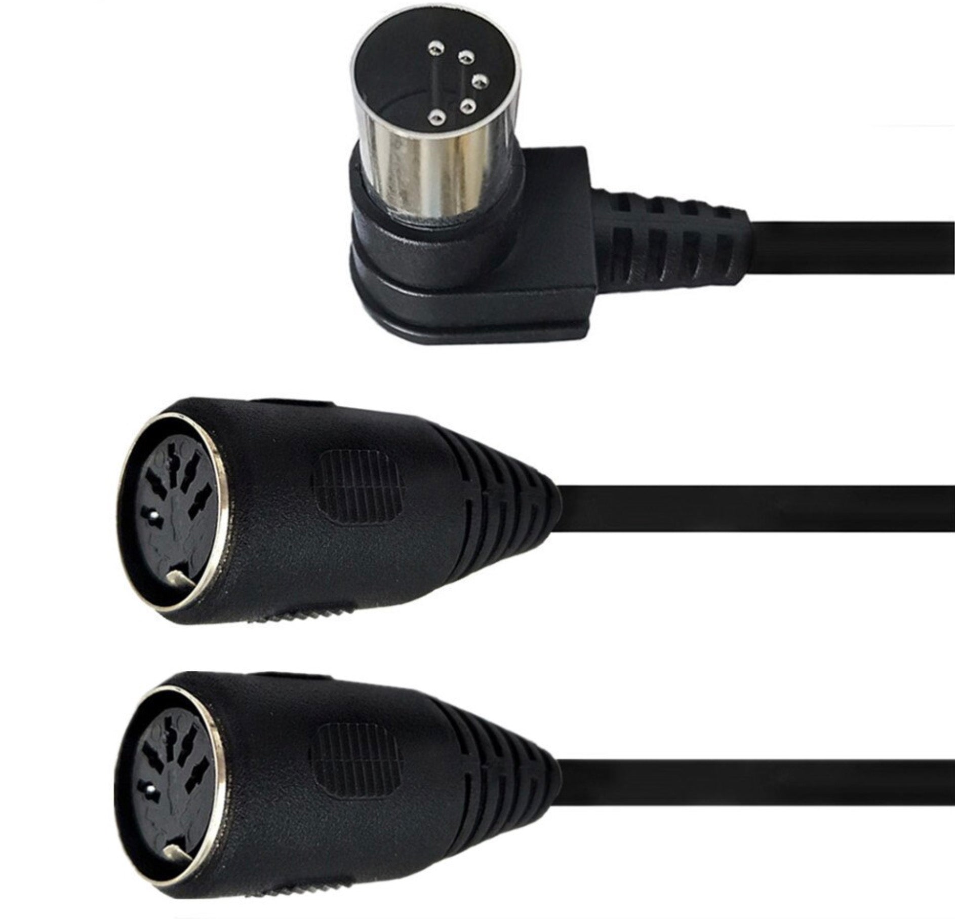5-pin Din Male to Dual Female Y Extension MIDI Cable 0.5m