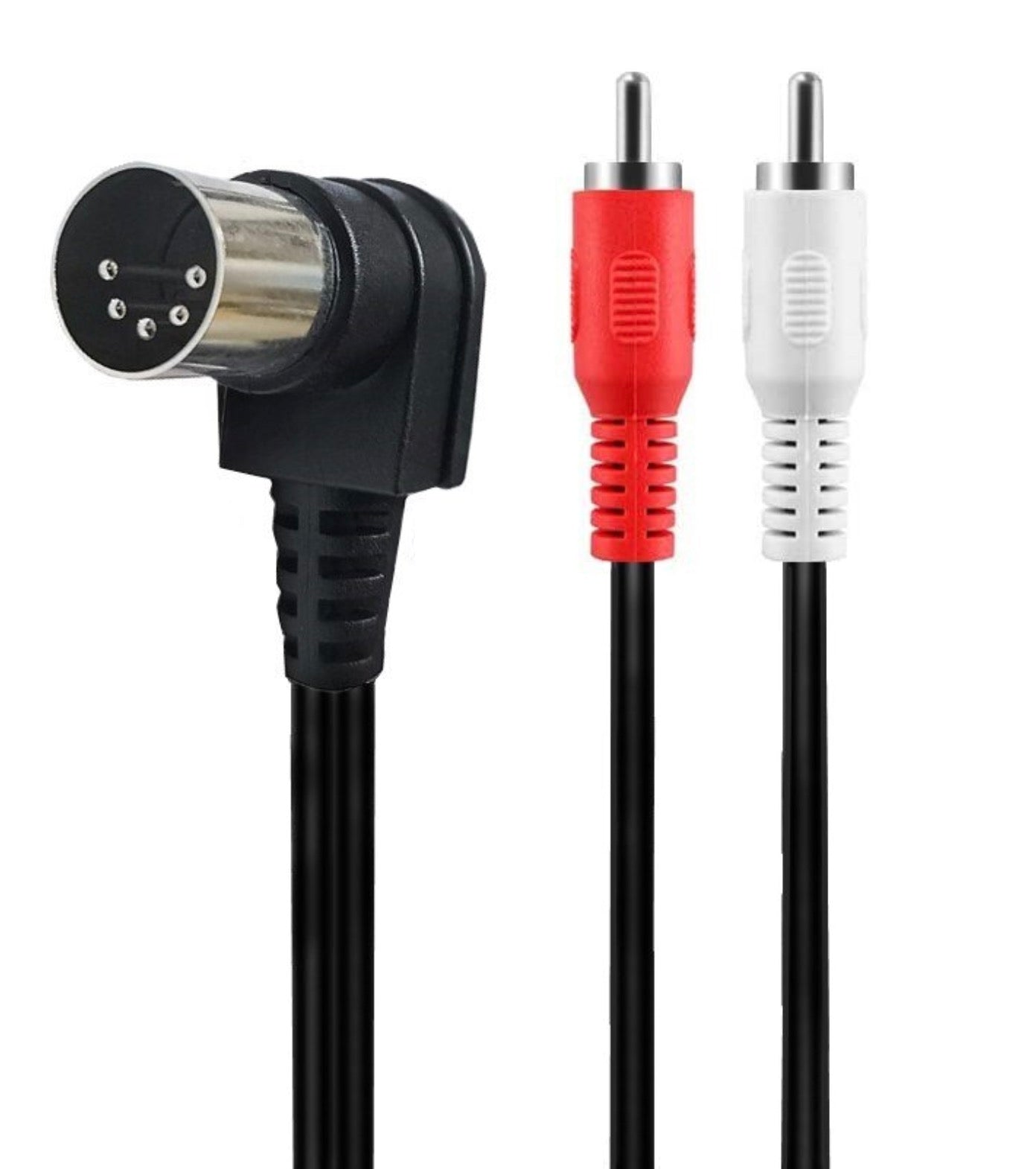 90 Angle Midi 5-Pin Din Male to 2 RCA Phono Male Plugs Audio Lead Cord for Bang & Olufsen, Naim, Quad, Stereo Systems