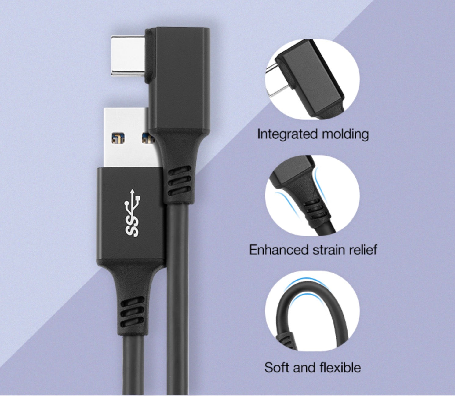 USB-A 3.0 to USB-C High Speed Data Charging Cable for Oculus Quest (6m)