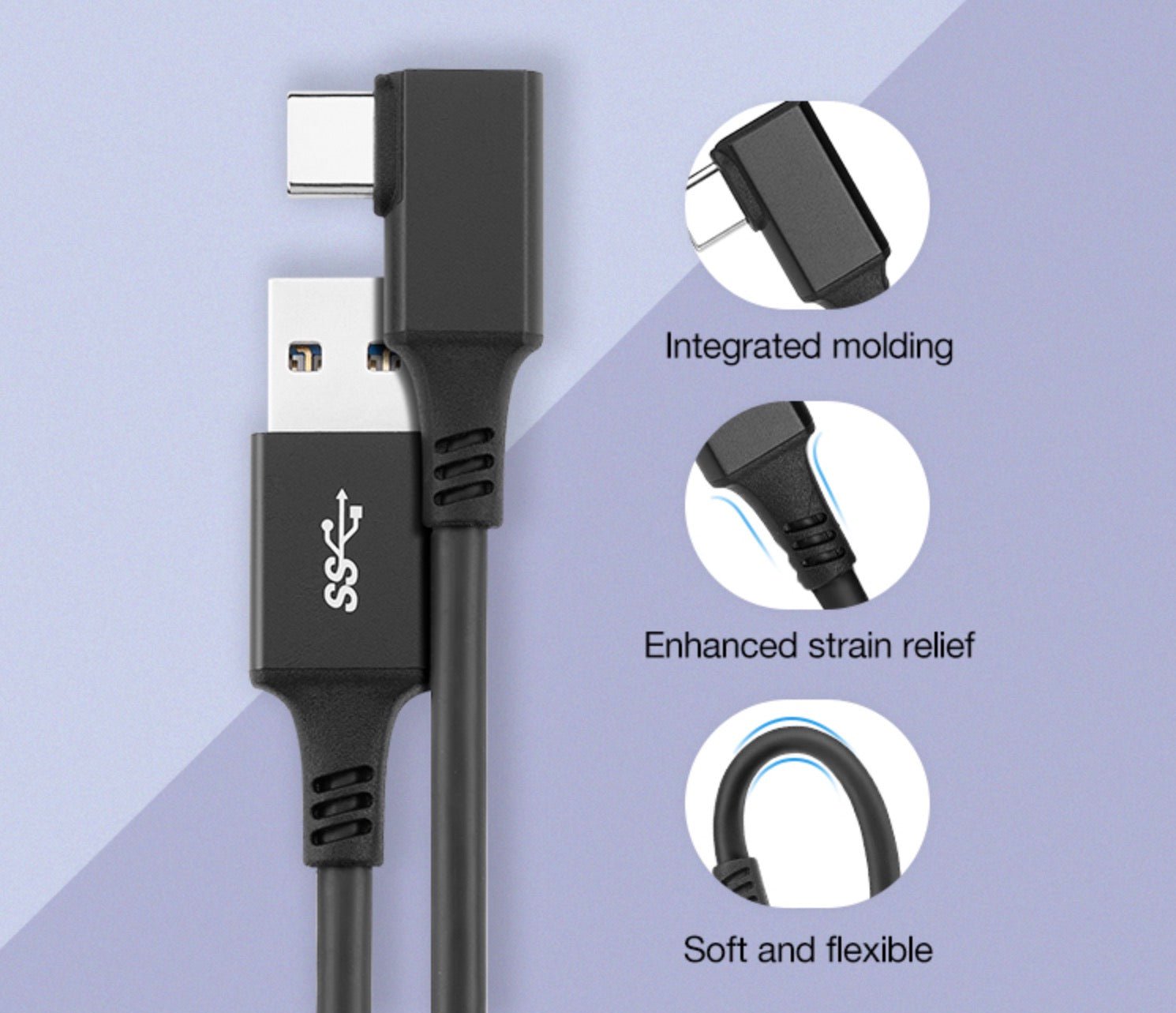 USB-A 3.0 to USB-C High Speed Data Charging Cable for Oculus Quest (6m)