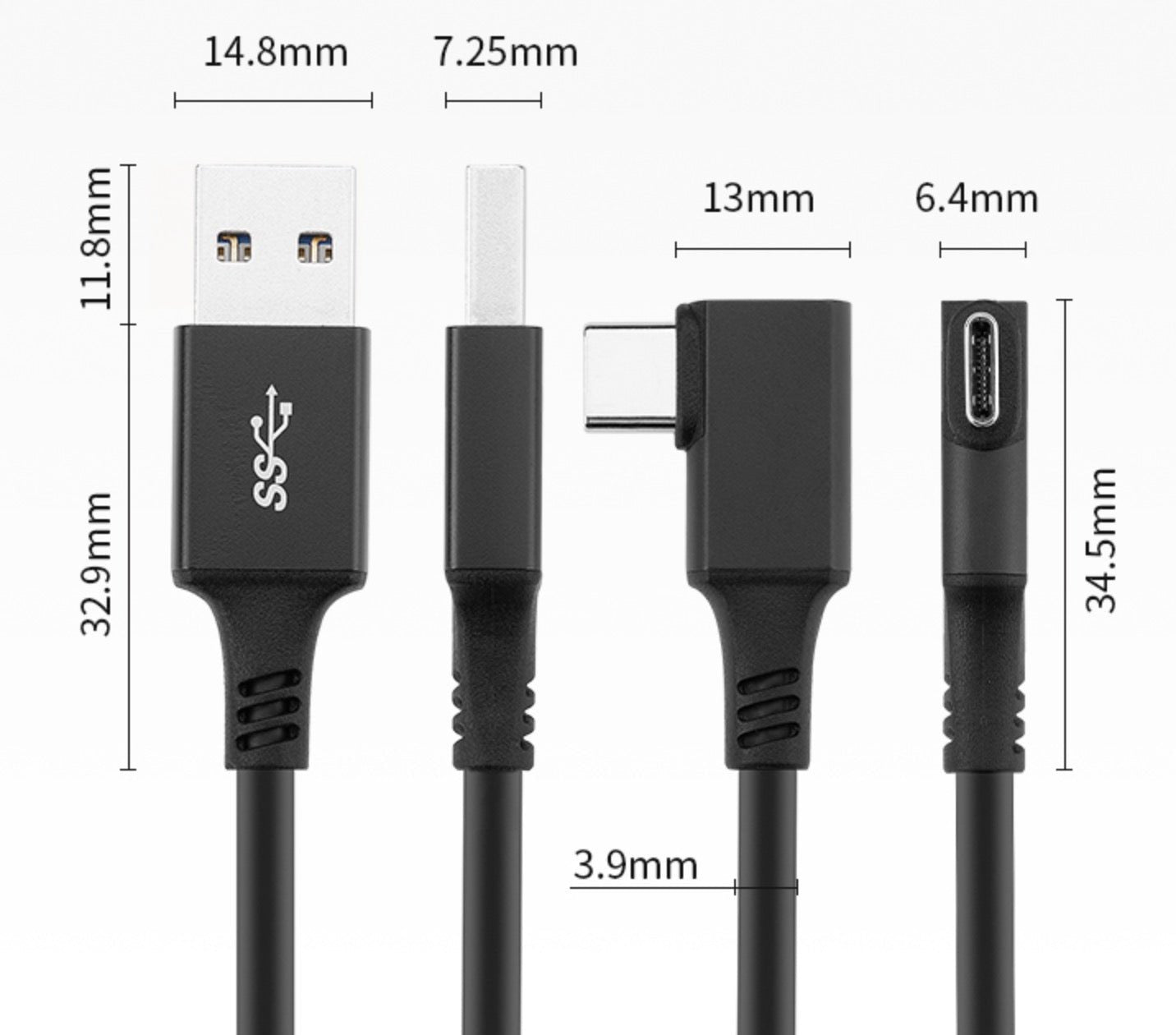 USB-A 3.0 to USB-C High Speed Data Charging Cable for Oculus Quest (6m)